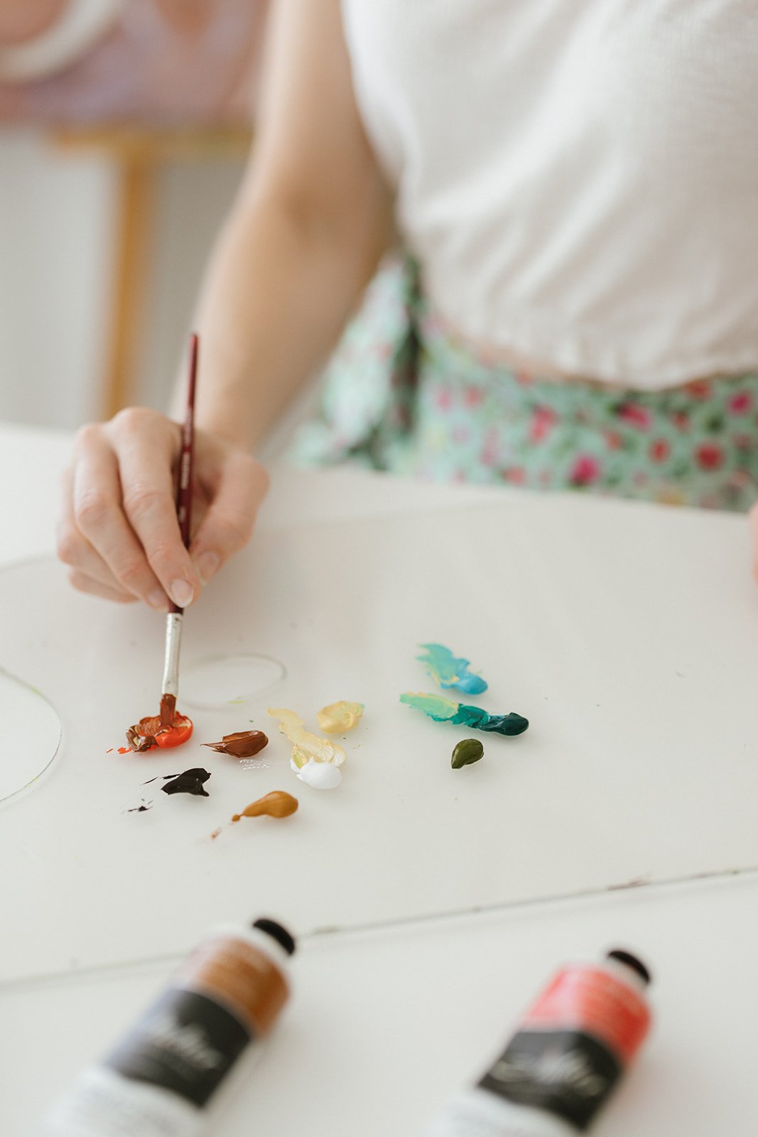 A artists is paining