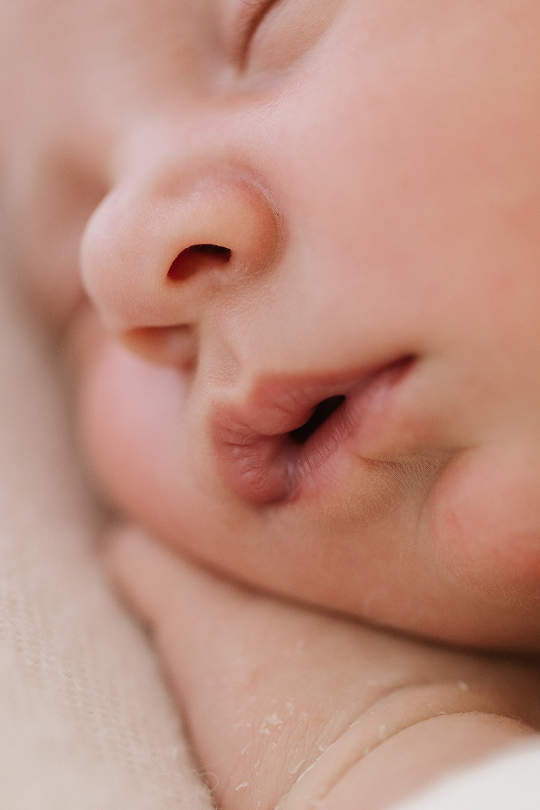 Up-close photo of baby's nose and lips