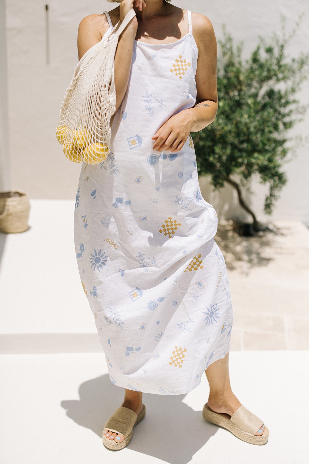 A close up of a dress during a product photoshoot