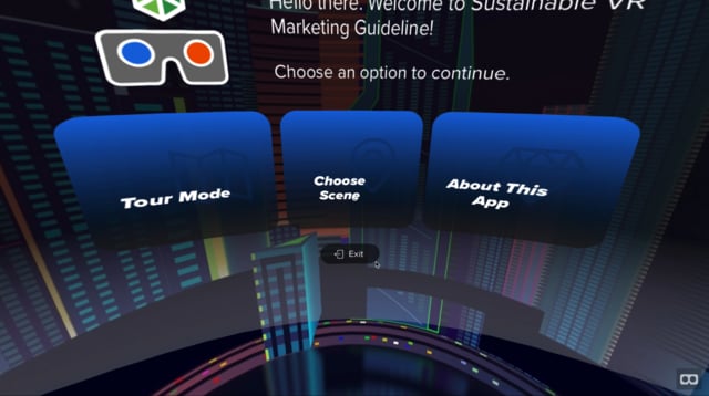VR App Menu Screen 1