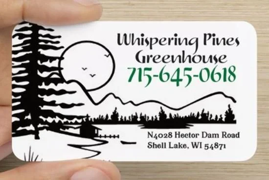 front side whispering pines business card.JPG