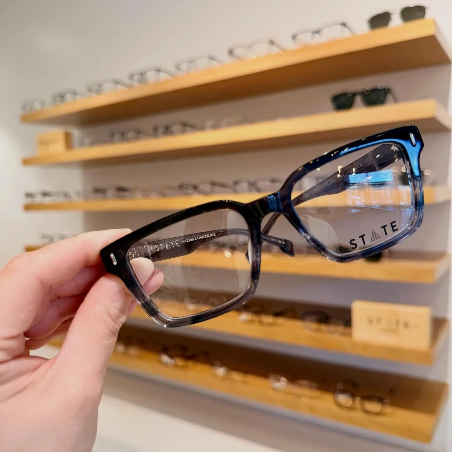 One of our favorite @stateopticalco is back! Come check out the McCormick 🤓🙌🏻😍 #stateoptical #americanmade #handcraftedglassss #shopsmall #spectacleoptometry