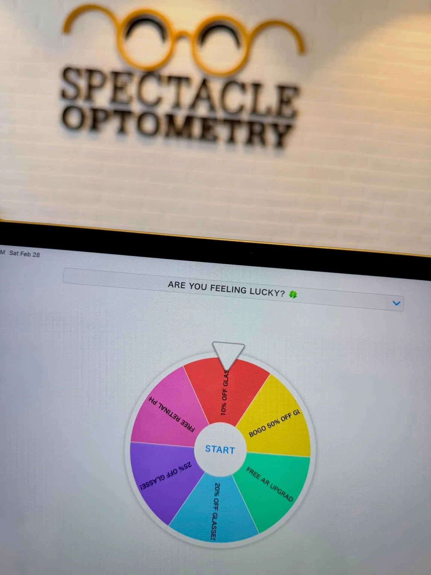 We&rsquo;ve been having so much fun this week with our patients trying their luck at our March wheel of savings! 🍀🙌🏻🤓 Don&rsquo;t forget to book your appt this month to get in on the fun! 
#wheelofsavings #marchmadness #shopsmall #familyowned #sp