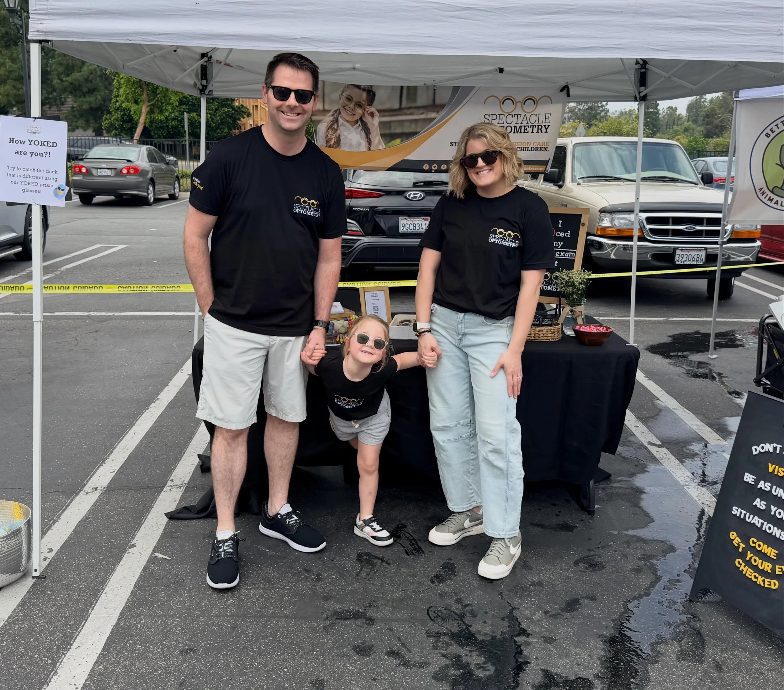 Thank you to @aquaduksswim for inviting us to support the @hopefloatsfoundation in their efforts to bring awareness to water safety!! Parker helped get us all set up and is already getting the party started! Come join us until 4pm! 🤓 #shopsmall #fam