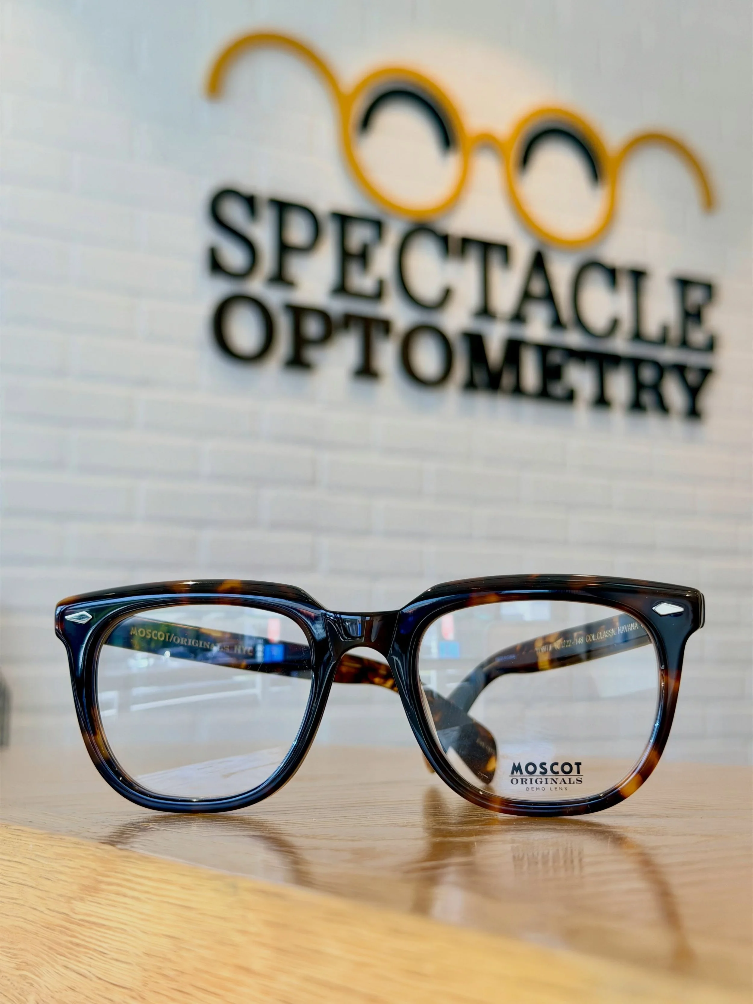 We&rsquo;re back and here with quite the statement frames from @moscotnyc! The chunky, statement glasses are so in! Come check them out 🤓🙌🏻😍 #moscotmoments #statementglasses #seebetterlookgood #shopsmall #spectacleoptometry