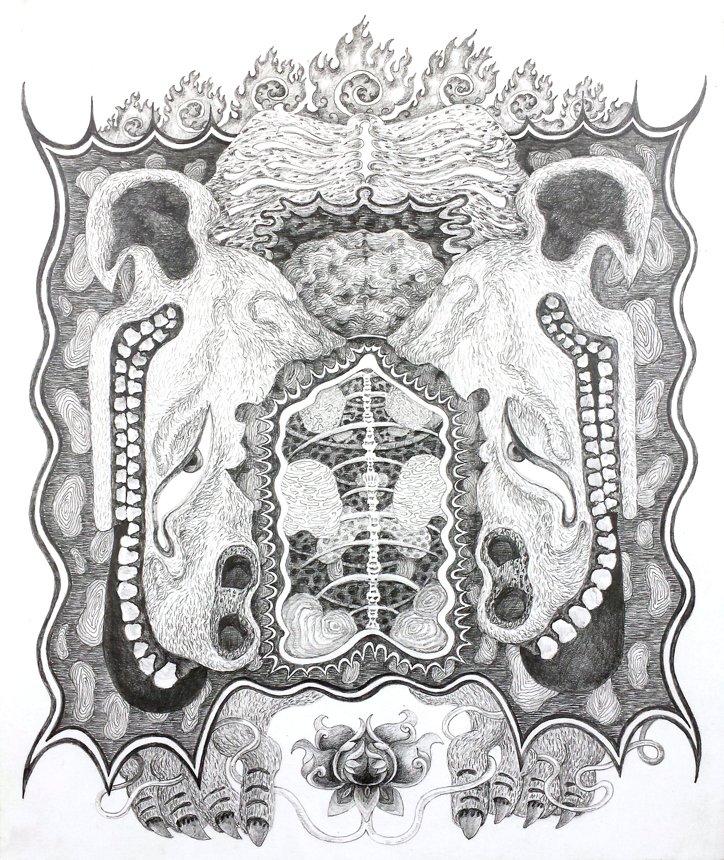   Untitled (for F.B.)  Pencil on paper 14" x 17" 2015   