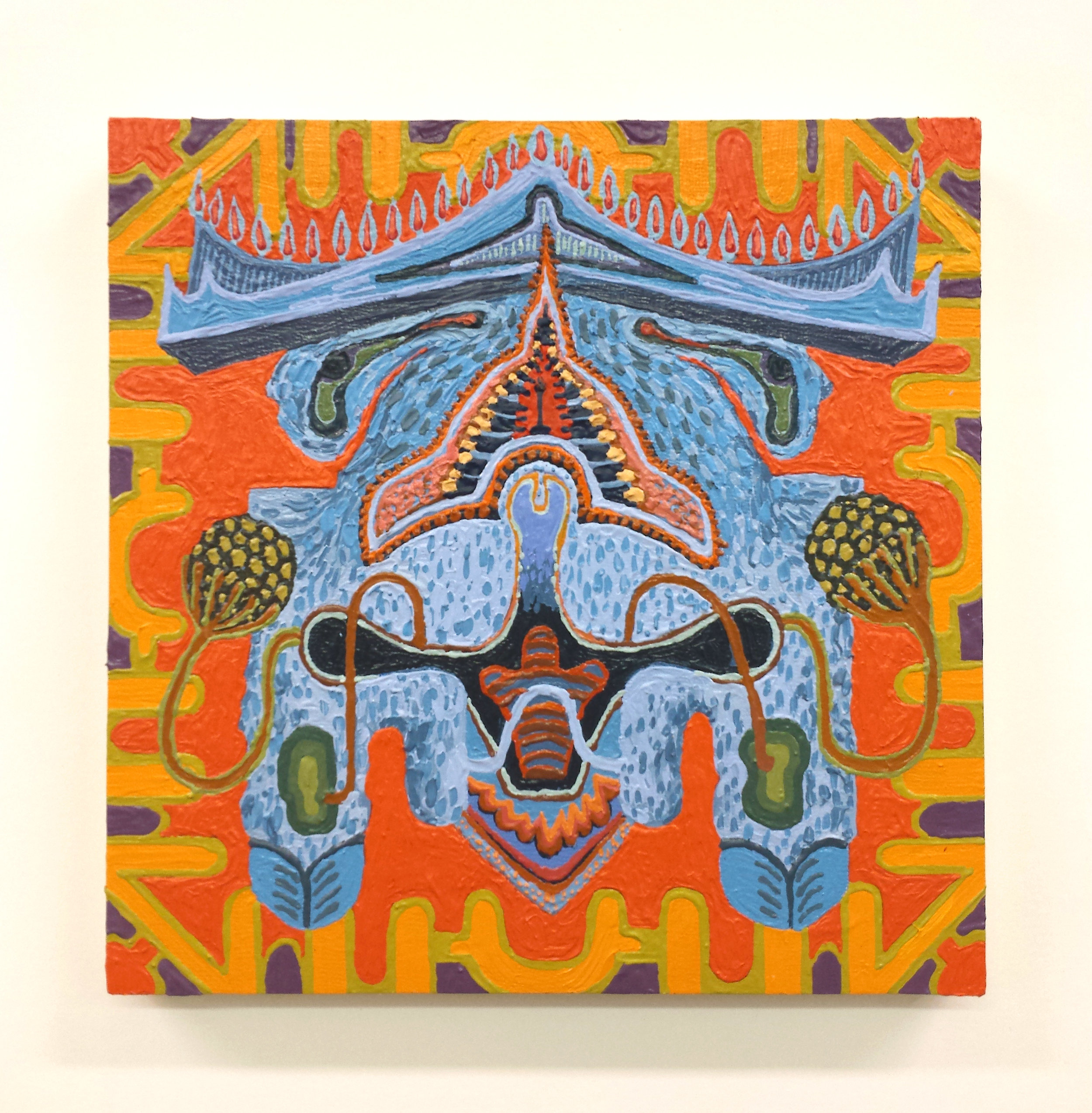   Untitled (blue temple)  Oil on panel 8" x 8" 2015   