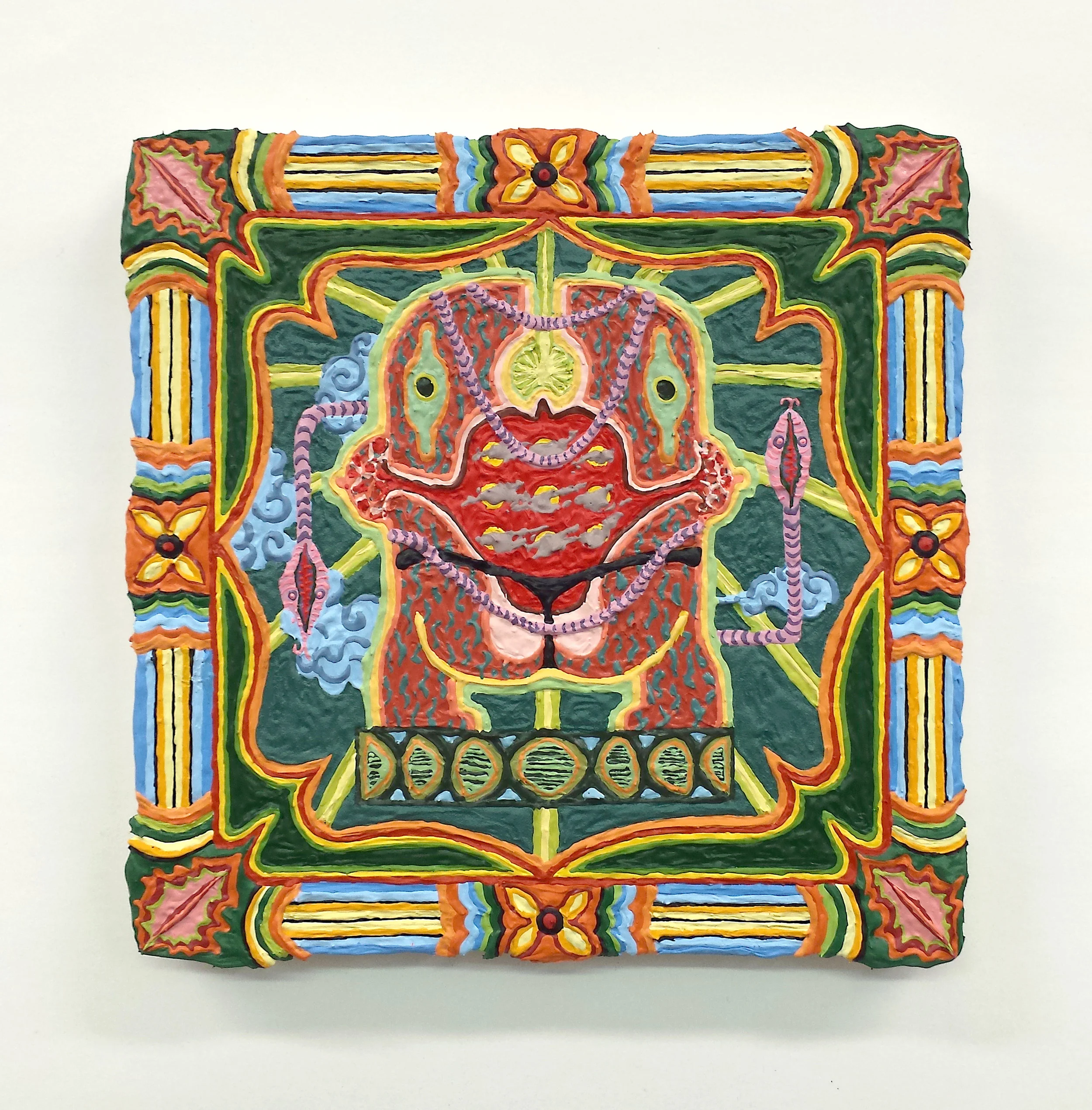   Untitled (linga-danchung 2)  Oil on panel 8" x 8" 2015   
