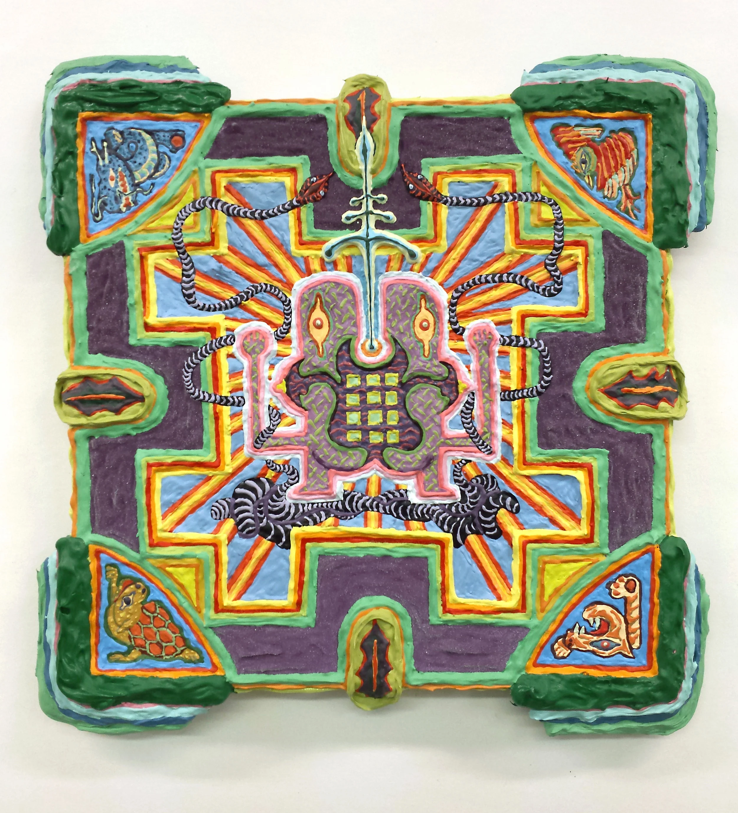   Untitled (linga-black snakes)  Oil on panel 8" x 8" 2015   