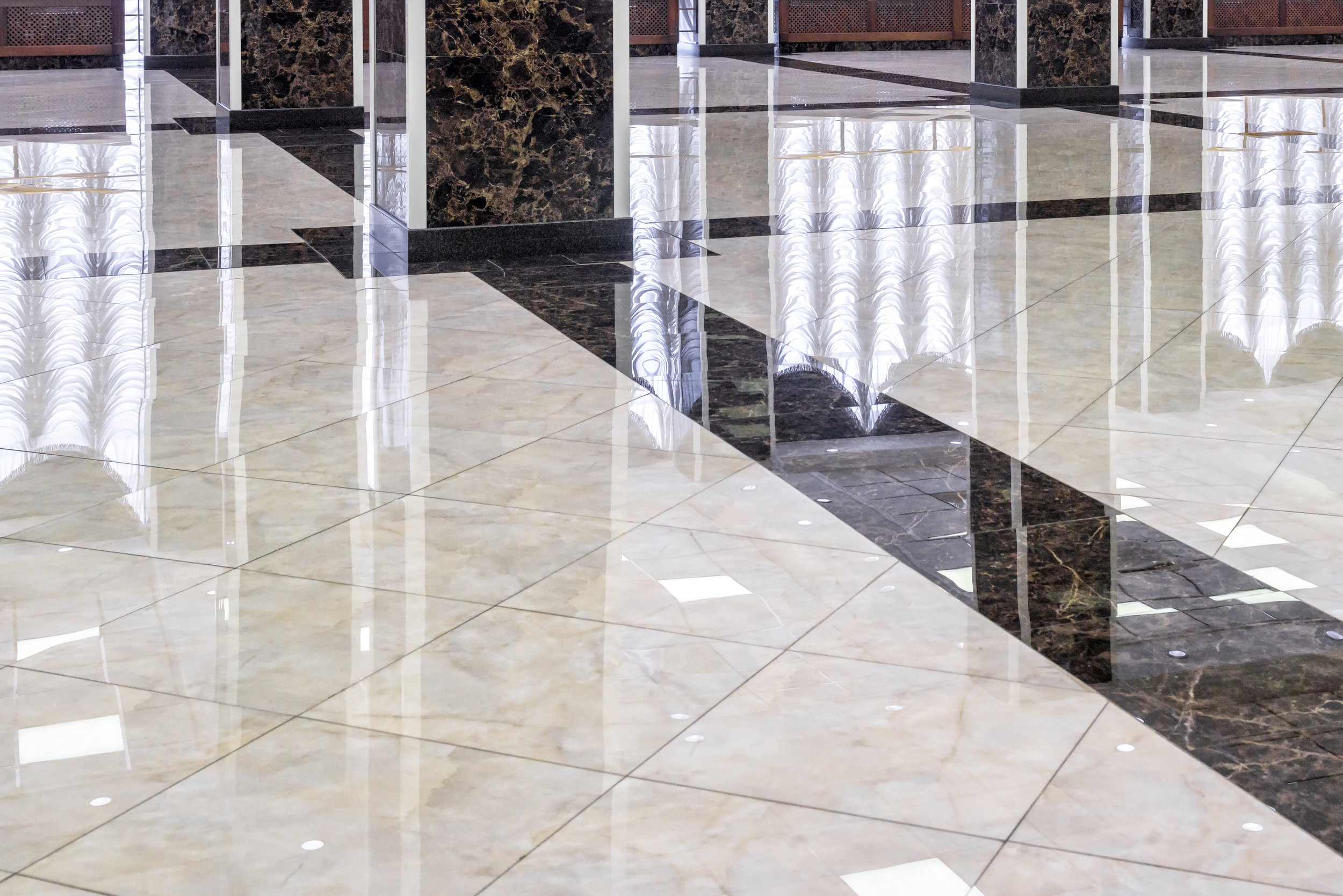Marble floor in the luxury lobby of office or hotel