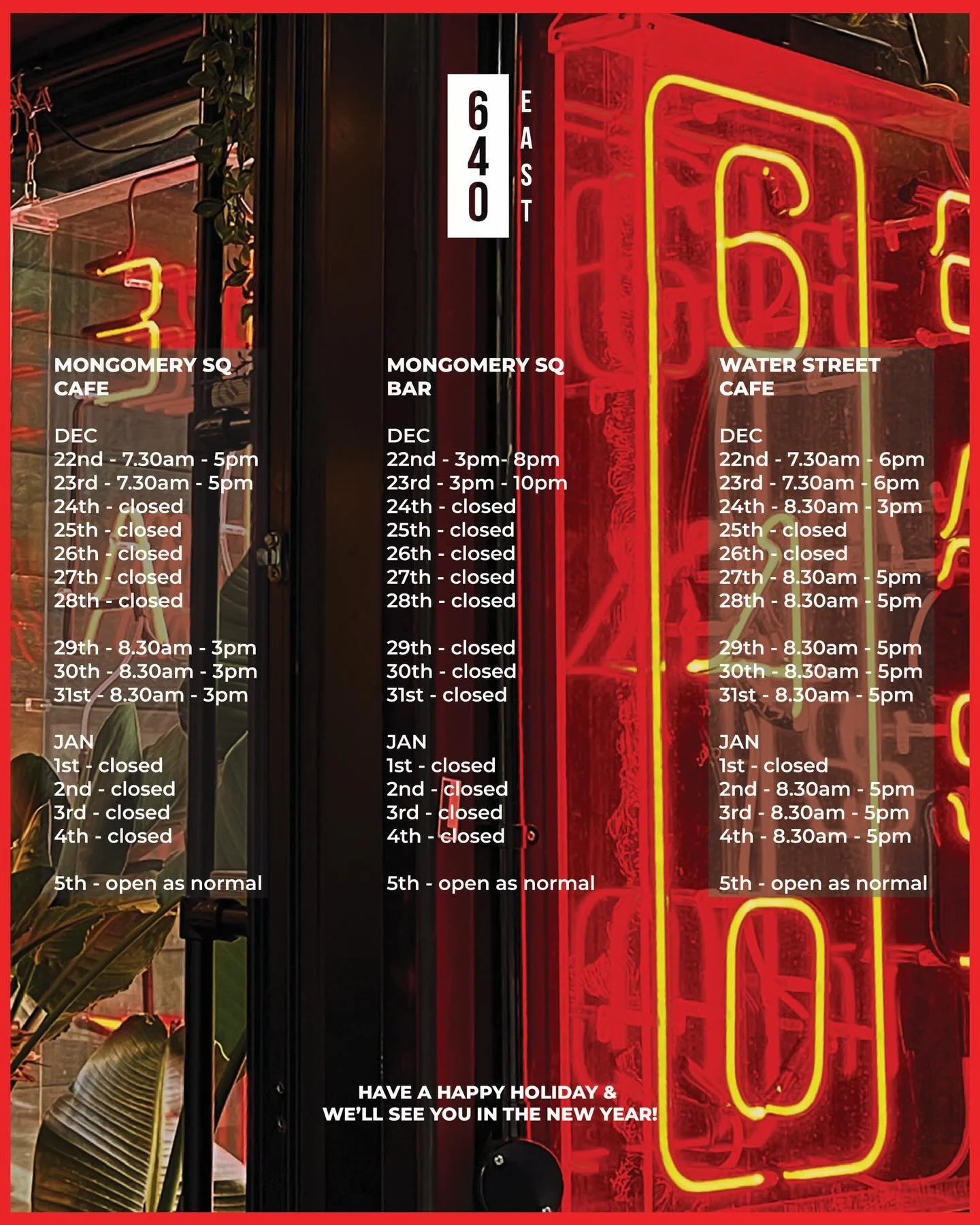 XMAS HOURS! - updated.