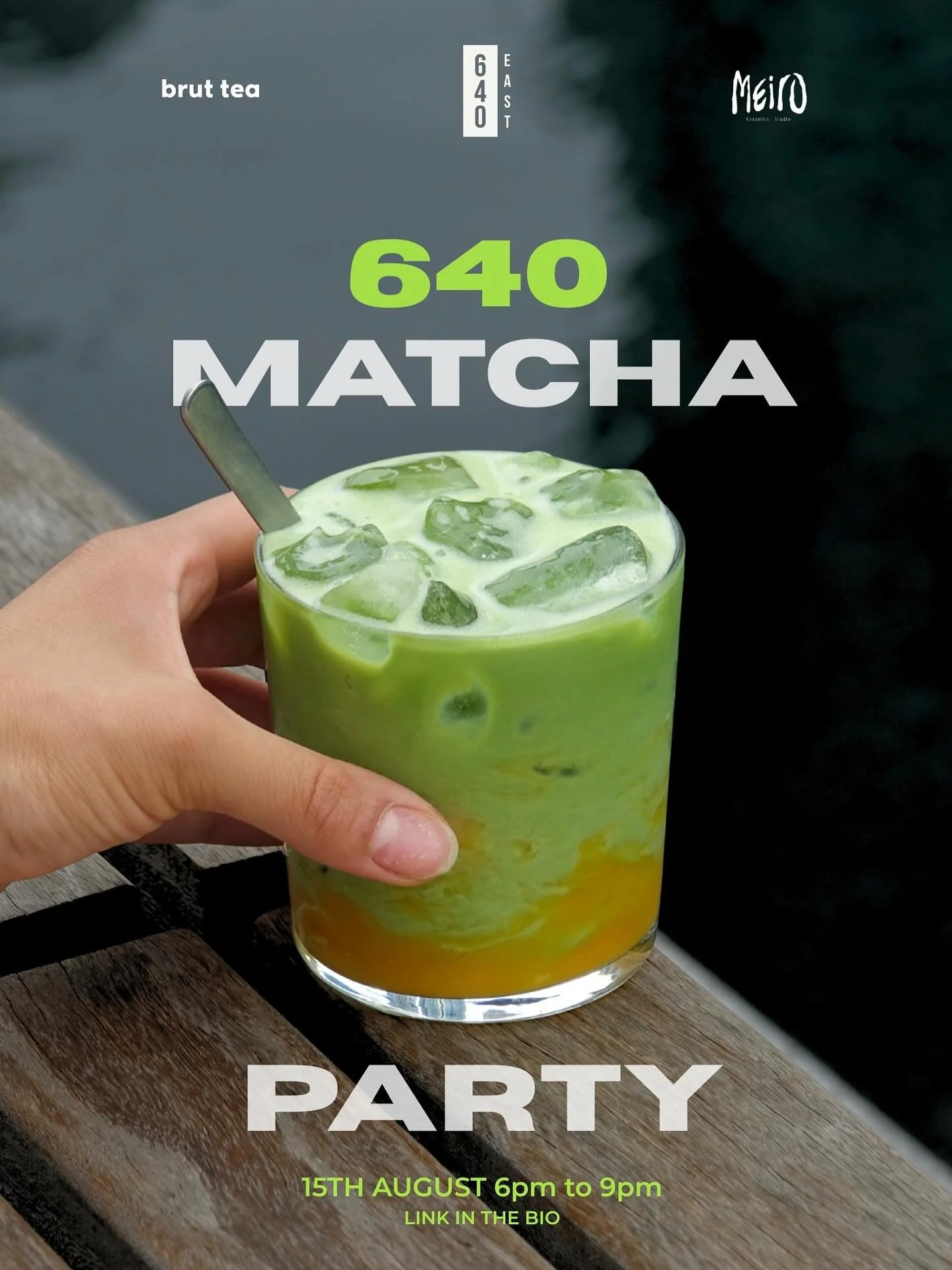 What better way to celebrate our new matcha partnership than to have a MATCHA TASTING PAAAARTAAAAY!!!!

@brut.tea will be in making and talking all things matcha! Give a little history on the green elixir and the do&rsquo;s and don&rsquo;t&rsquo;s wi