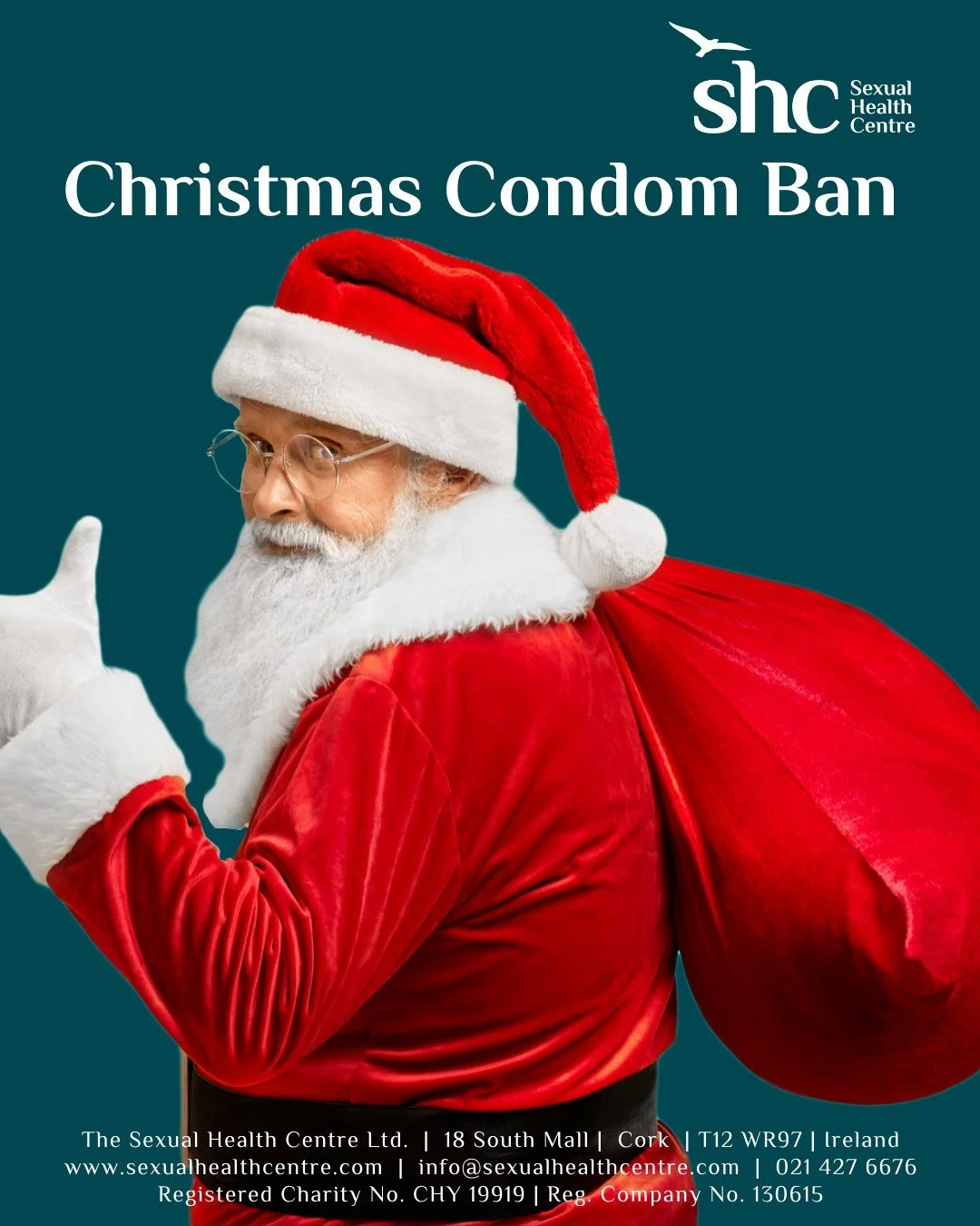 Important update: 
Due to Santa&rsquo;s sleigh being overweight this year, all condom deliveries from the Sexual Health Centre have been temporarily suspended until we reopen on January 2nd. 
But don&rsquo;t worry &mdash; we&rsquo;ve spoken to the el