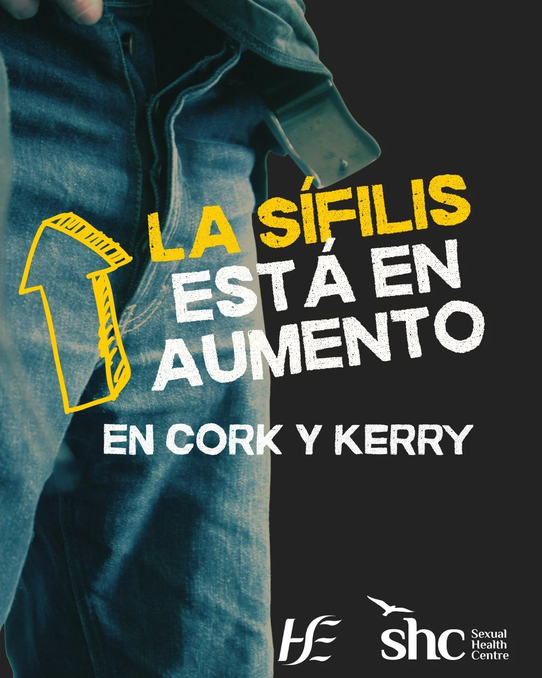 Los casos de s&iacute;filis est&aacute;n aumentando en Cork y Kerry.  Cuidar tu salud sexual nunca fue tan f&aacute;cil. 💛
Si ha pasado un tiempo desde tu &uacute;ltima prueba, ahora es un buen momento para hacerte una. Es r&aacute;pida, gratuita y 