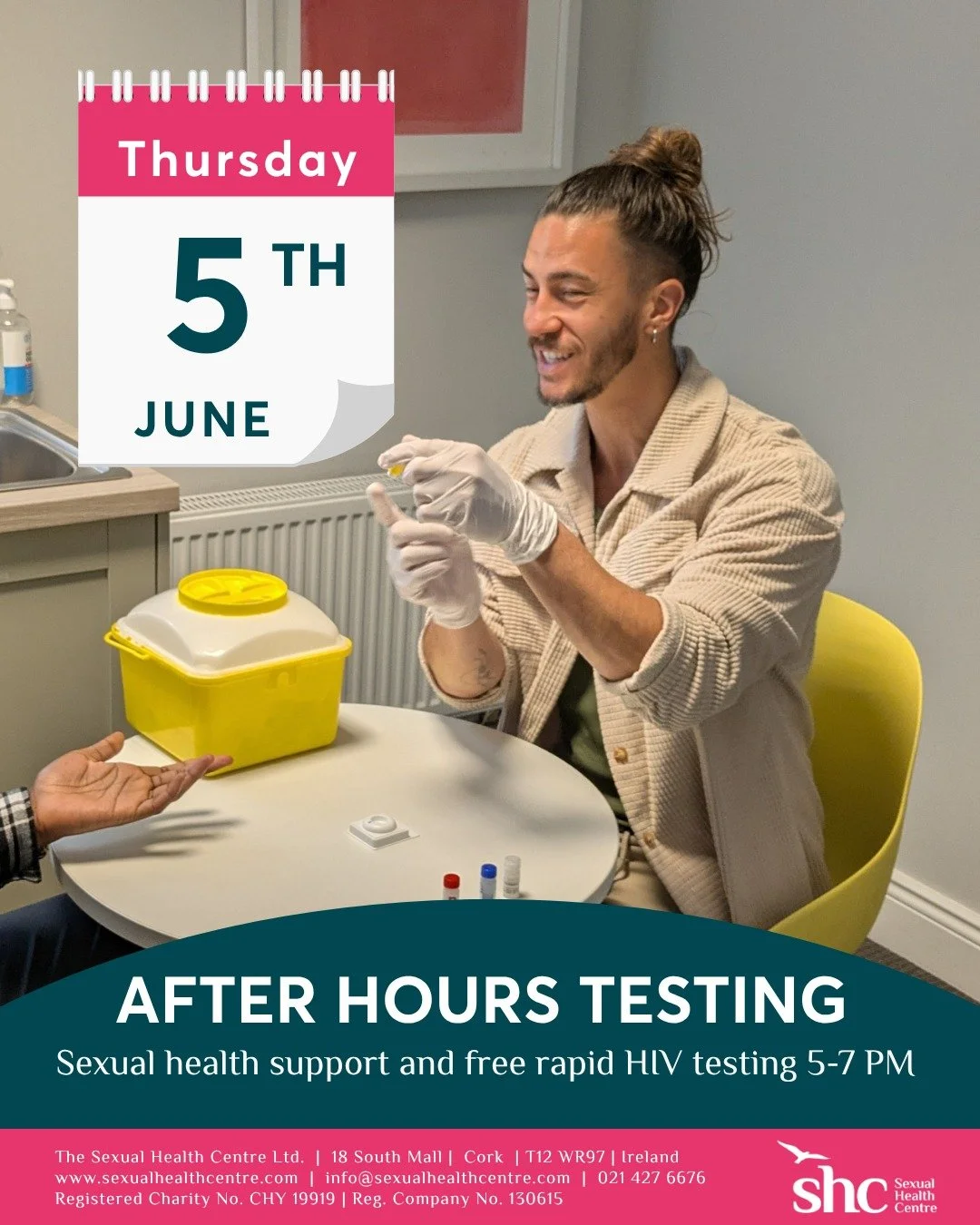 🩷 Got plans after work? We've got you.

Drop into the Sexual Health Centre, today Thursday 5th June, 5&ndash;7pm for:

✨ FREE rapid HIV testing
⏱️ Results in just 60 seconds
💬 A chance to ask any sexual health questions
🏠 Free SH:24 home STI testi