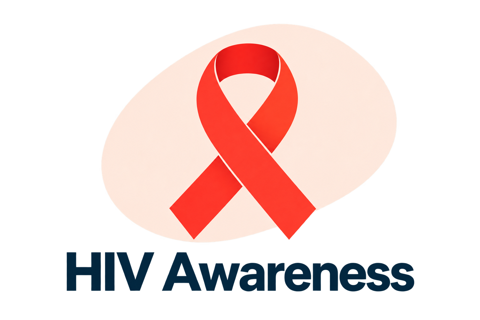 A red ribbon symbol representing HIV/AIDS awareness with lettering below that says "HIV Awareness".