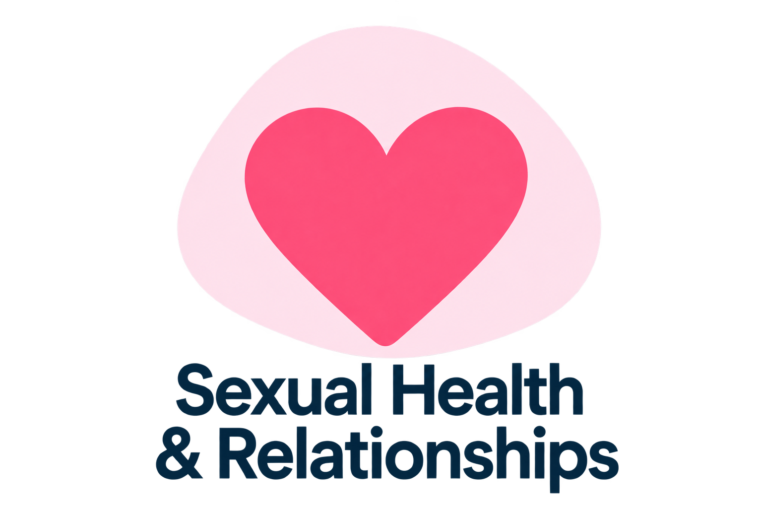 A heart symbol inside a speech bubble with the words 'Sexueal health and Realtionships' below.
