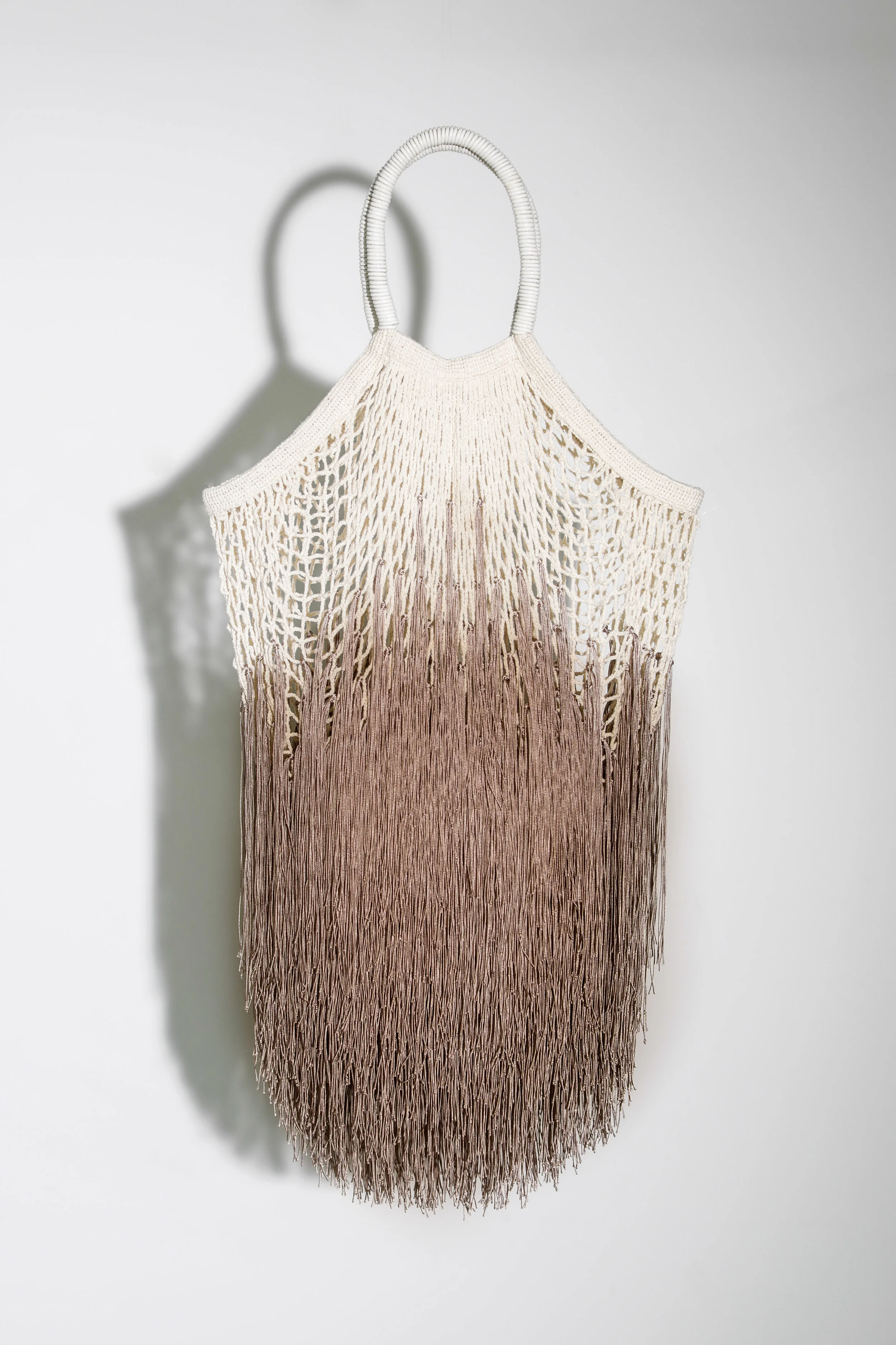 Ombre-Tan Large Fringe Tote