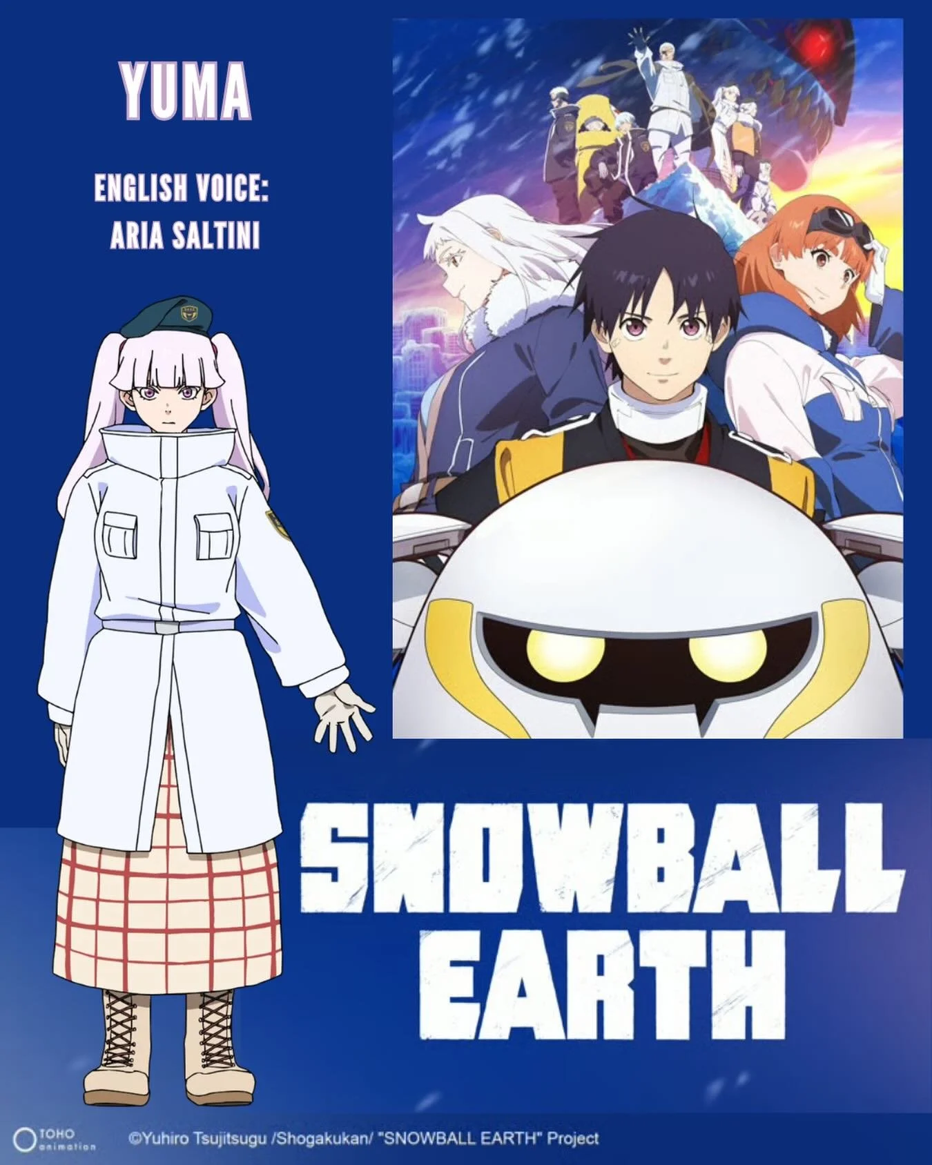 Thrilled to join the cast of #SnowballEarth as Yuma!! 💕 Thank you SO much to @mummychan, @stevestaley, @bangzoom, @frishmaniac and @cesdvoiceover! It&rsquo;s been an absolute blast voicing in this action-packed icy show - check it out, now streaming