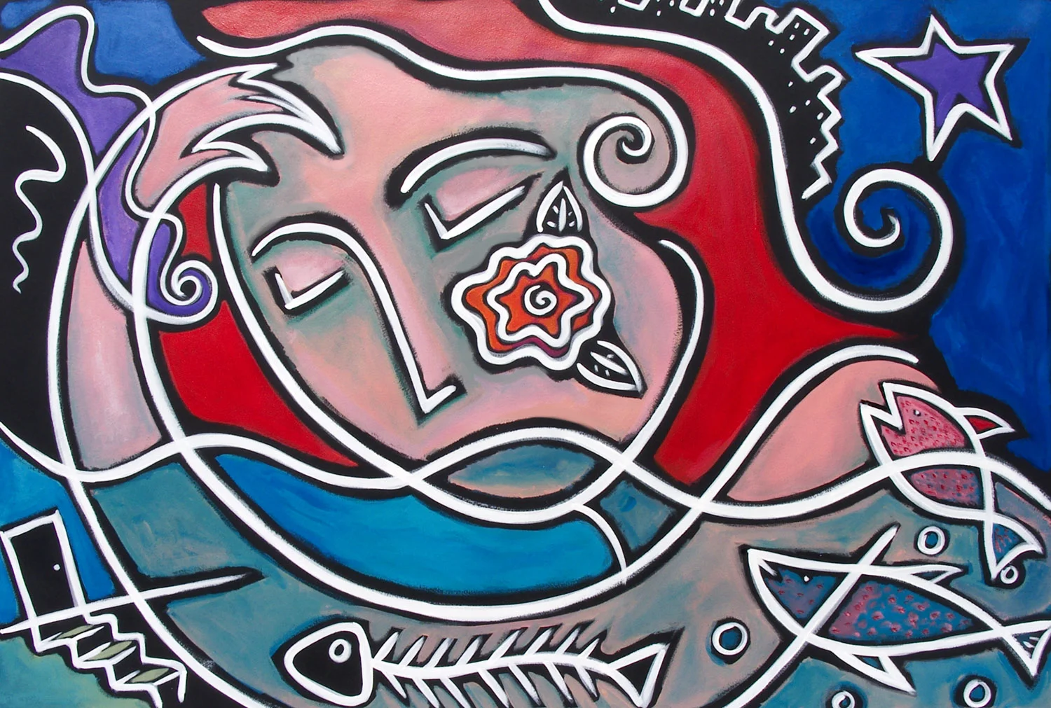 Dream Song, acrylic on paper 45" x 30"