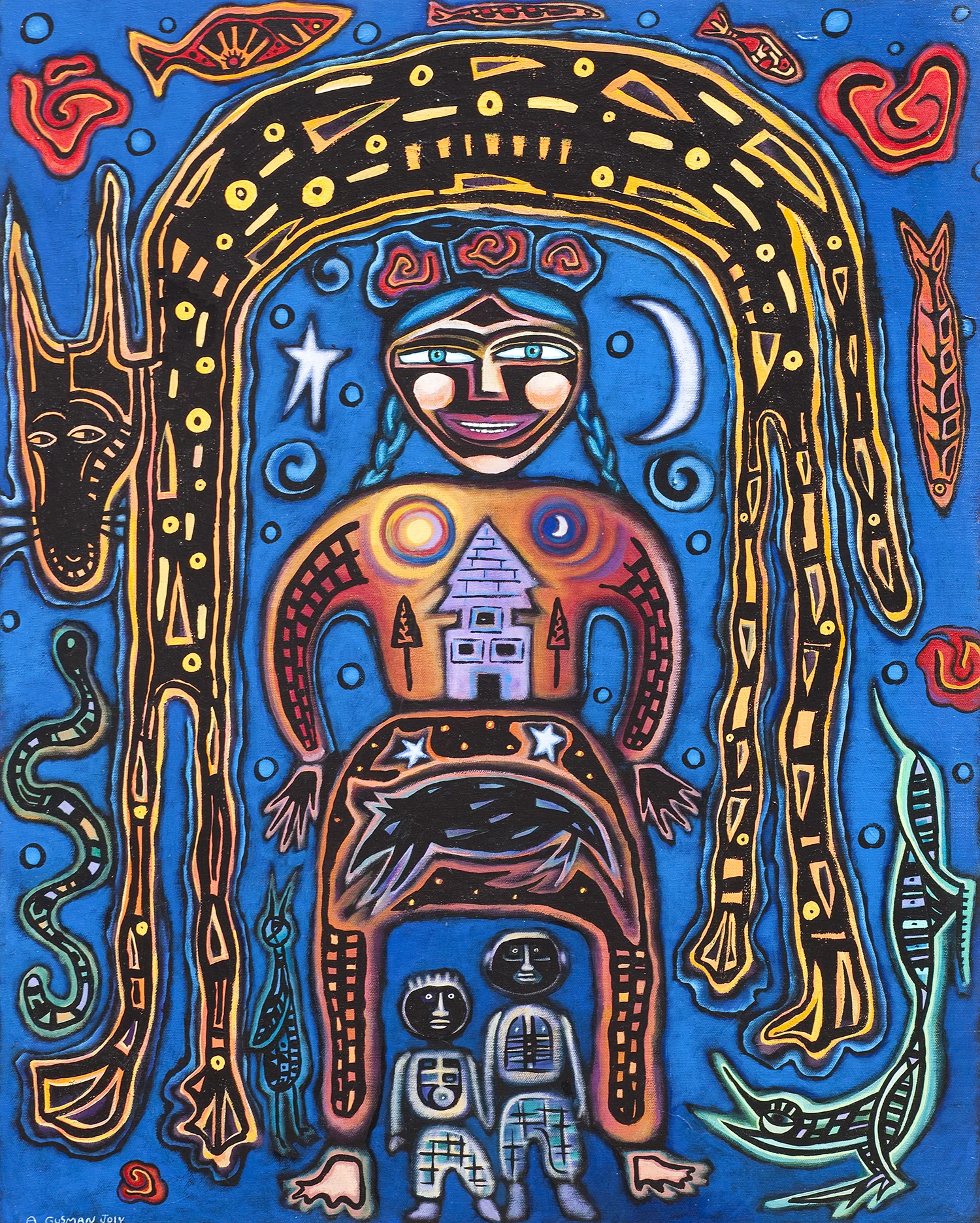 Lady of the Clay , acrylic on canvas 24" x 30"