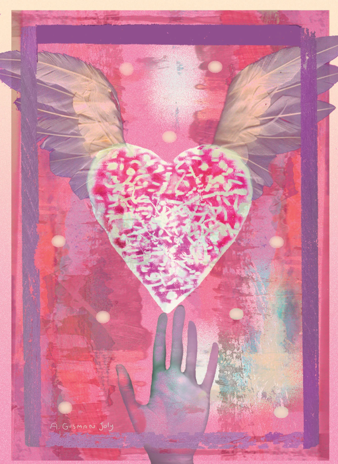Heart Angel , Adobe Photoshop collage with found objects
