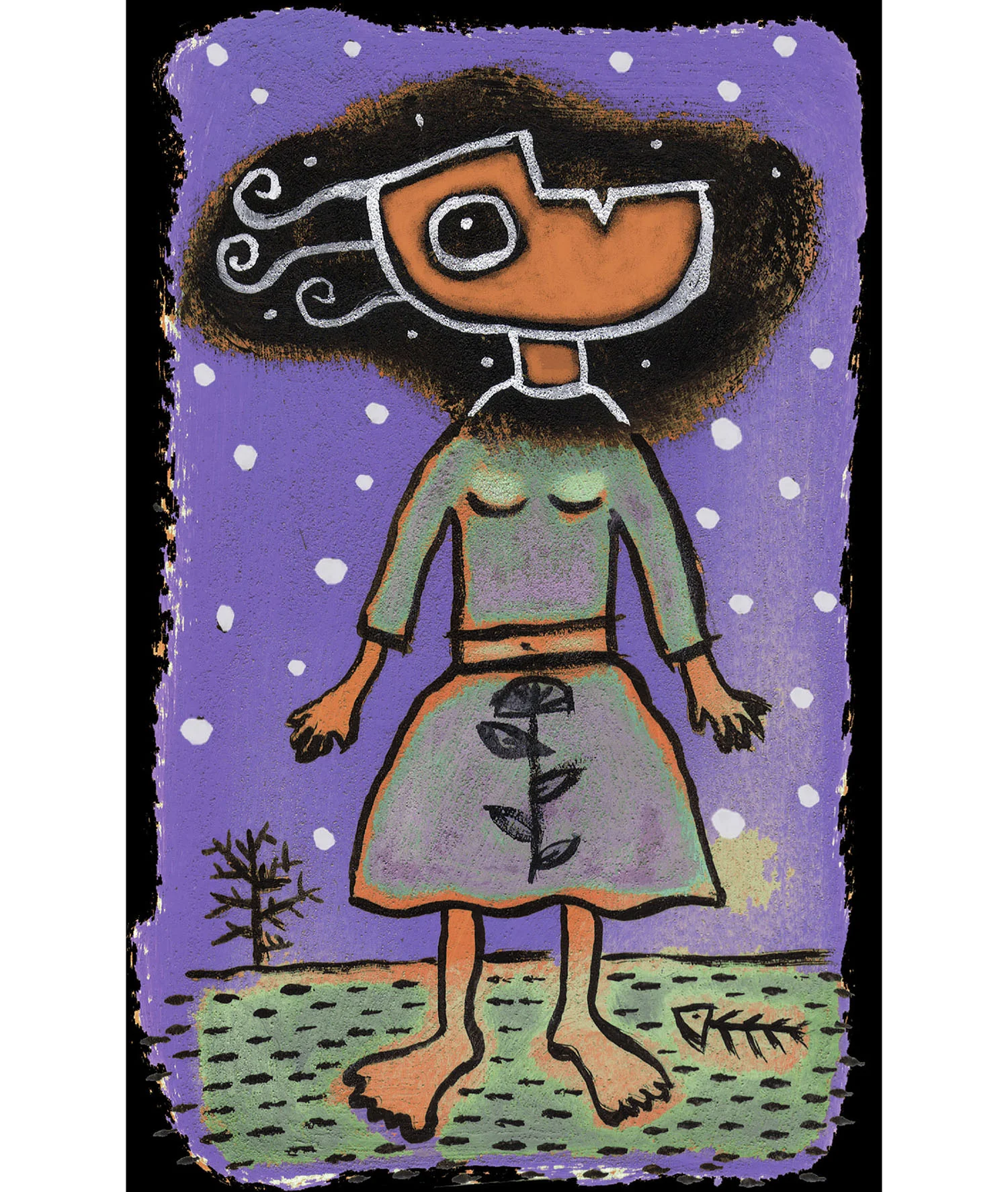 Head Cloud, acrylic on paper 5.5” x 8.5”