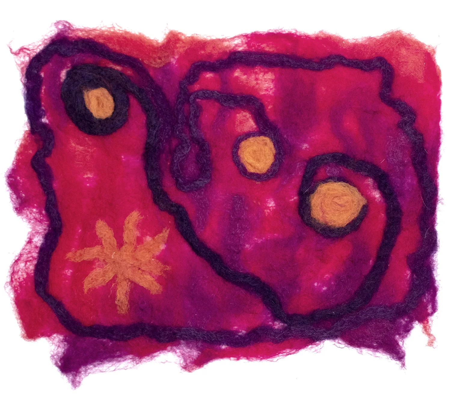    Red Journey , merino wool 11” x 9”  