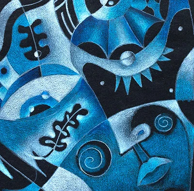 Detail: Who Are You Really? colored pencil on paper