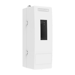 Caixa para disjuntor modelo BR2 em plástico ABS branco com rasgo frontal para disjuntores.
