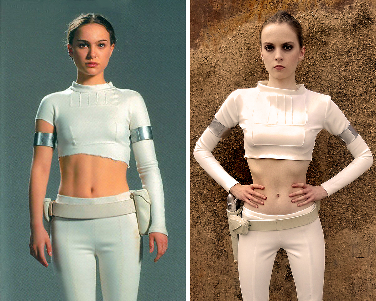Cosplay: Padme Amidala Star Wars. padme attack of the clones white outfit. 