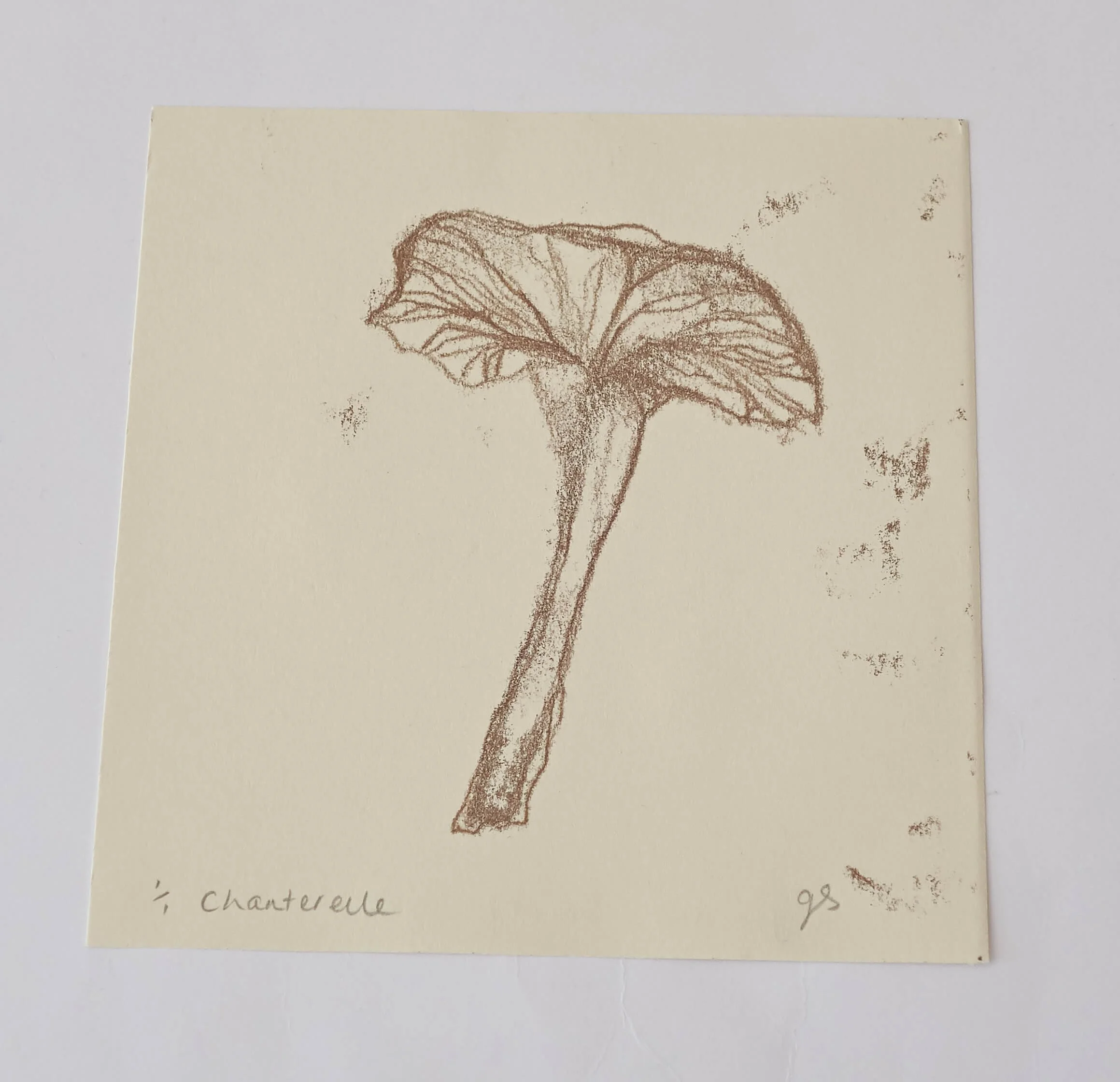 Chanterelle Monotype Print