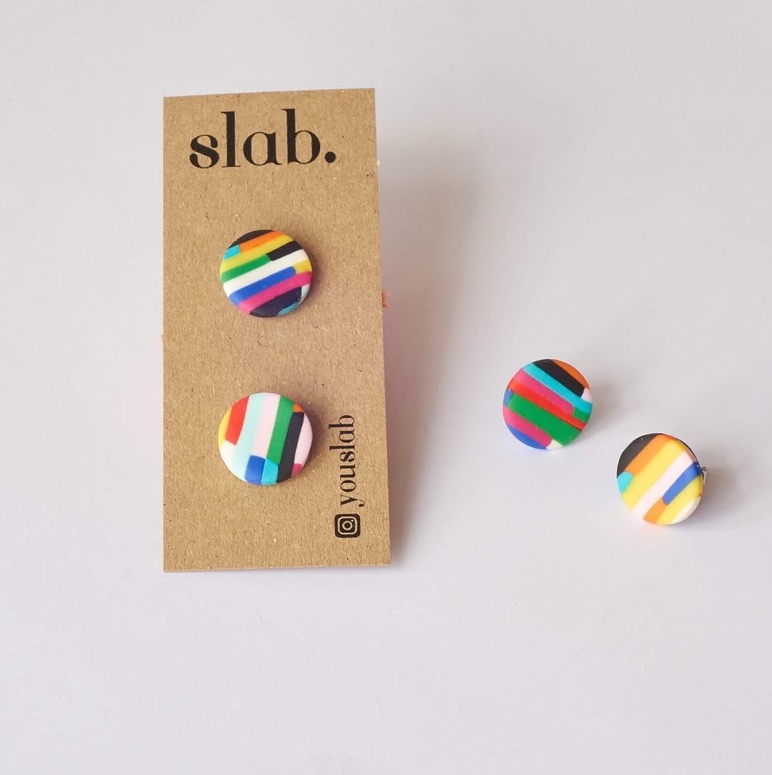🌈 Every pair of our striped studs are unique, bold and colourful. A super easy way to add some colour to an outfit 😊
⠀⠀⠀⠀⠀⠀⠀⠀⠀
Every pair is cut and shaped by hand from a different slab, meaning that every single earring is different!
⠀⠀⠀⠀⠀⠀⠀⠀⠀
#st