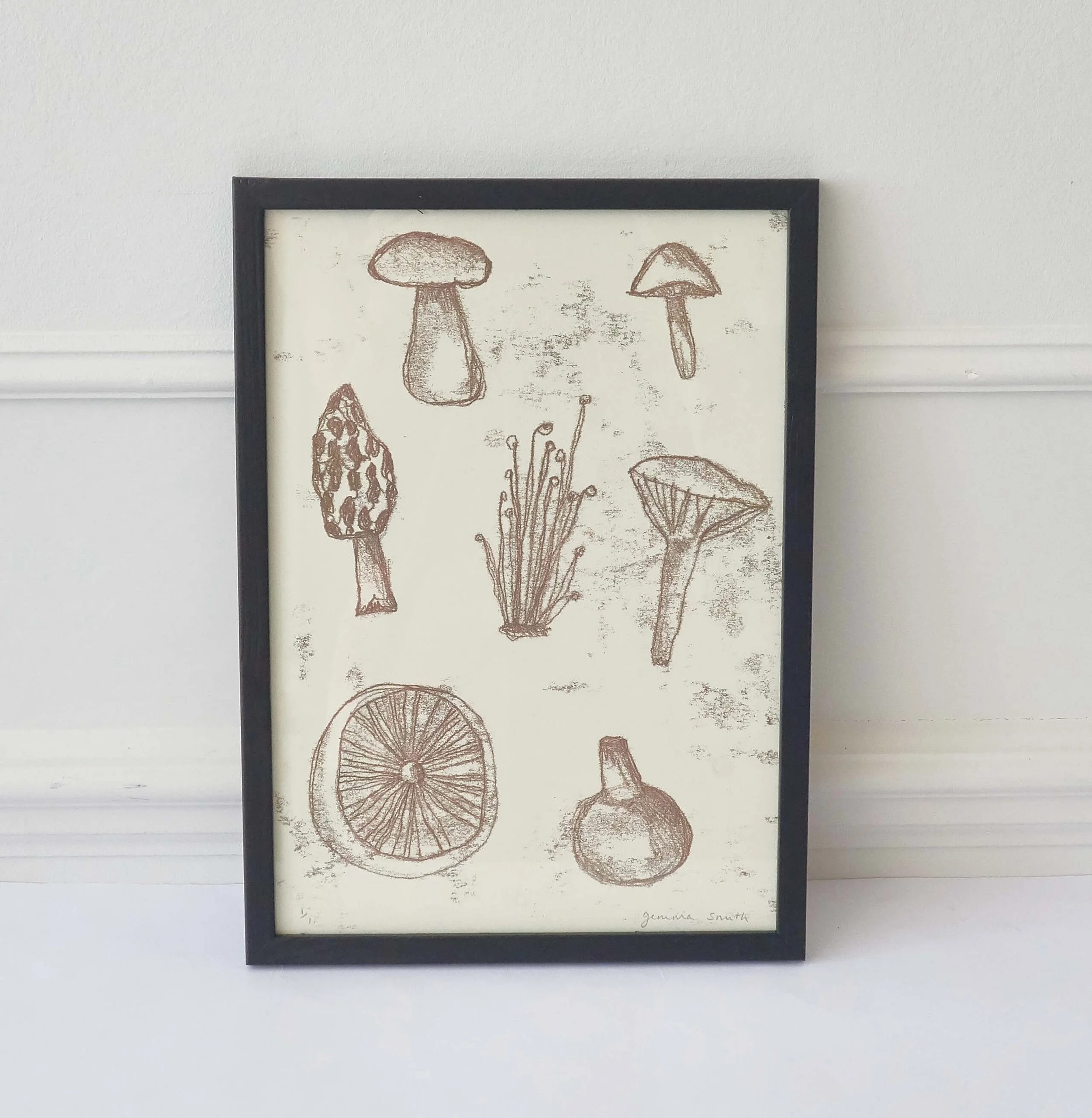 Mushroom Monotype Print 1