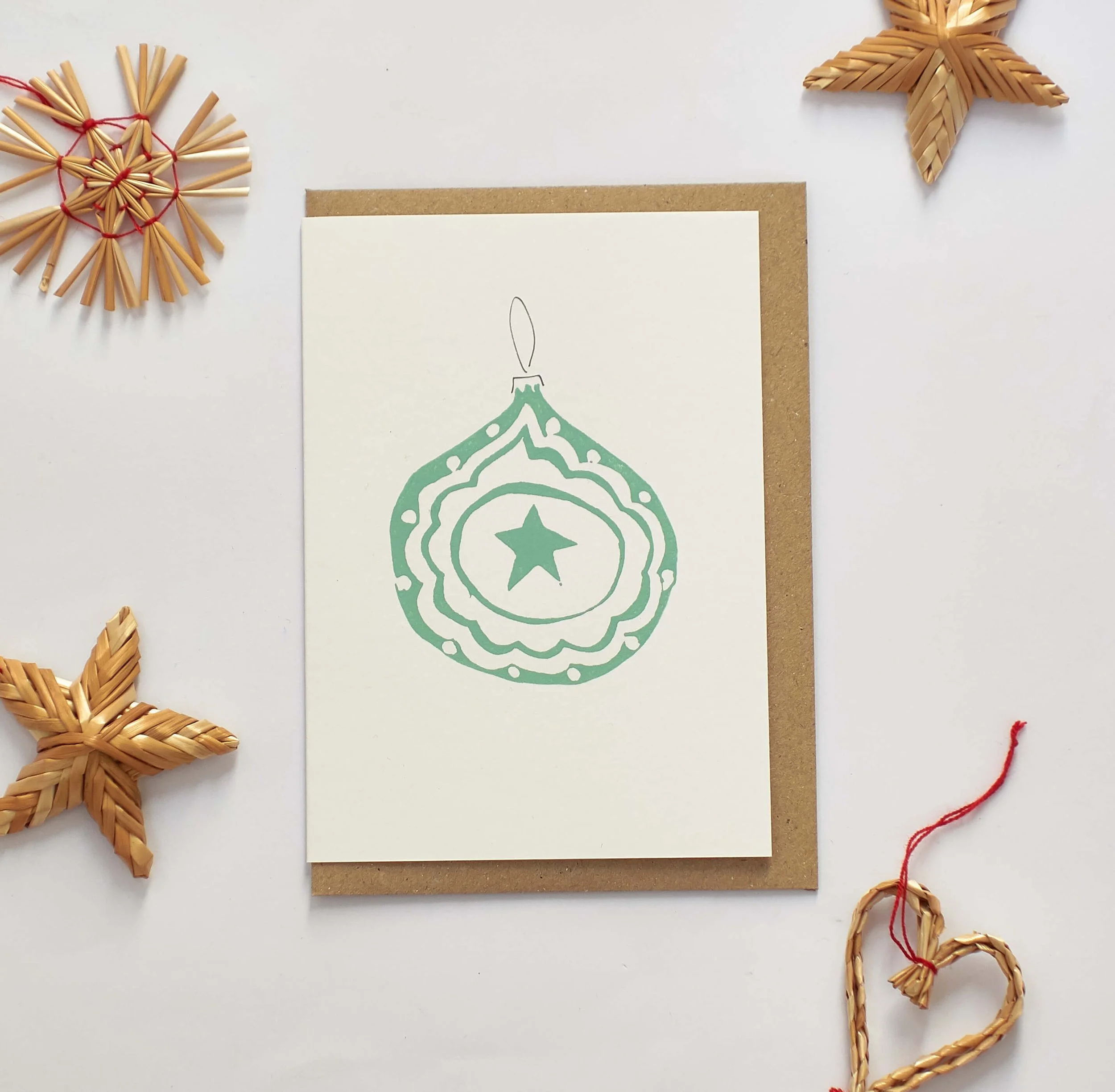 Star Bauble Christmas Card