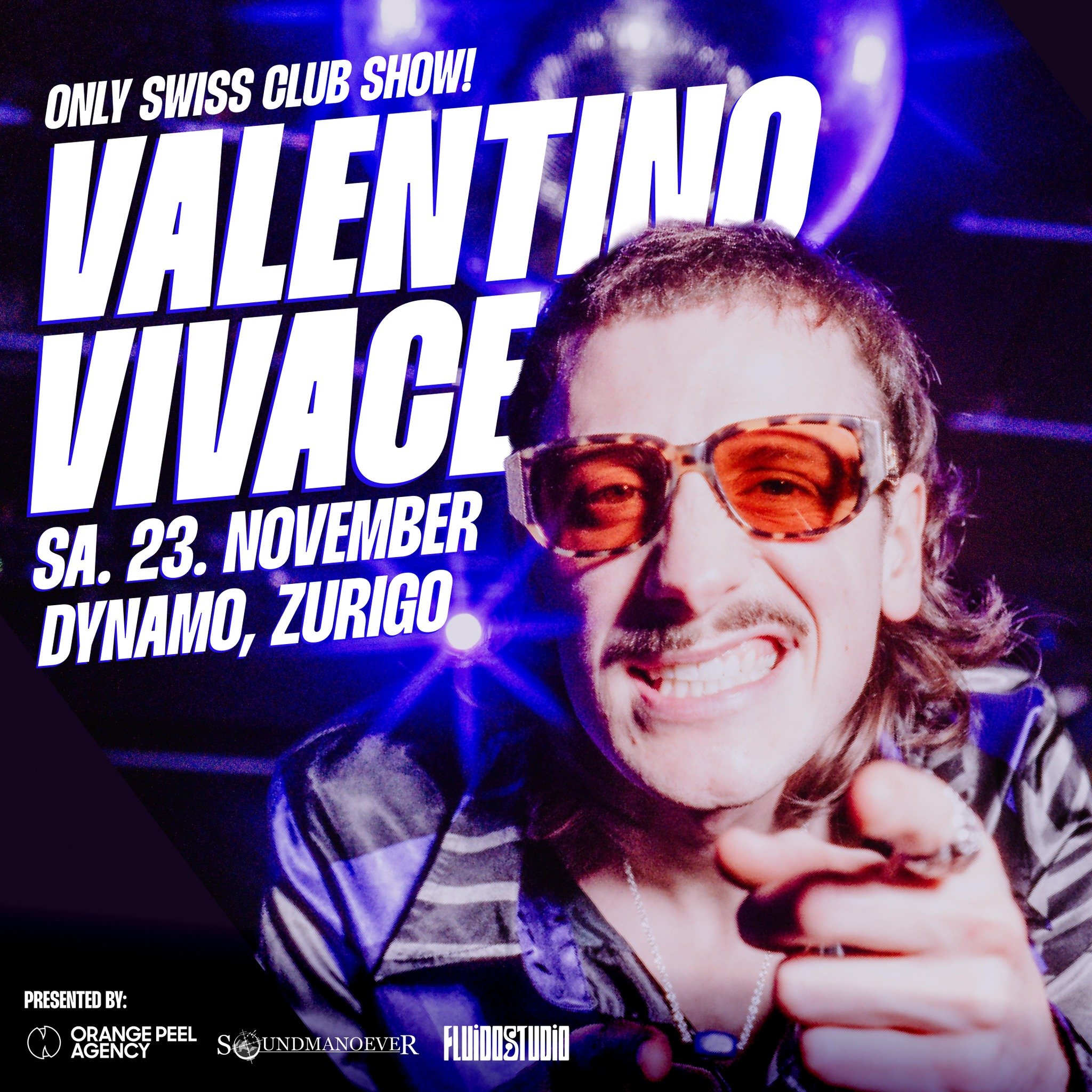 Grandi notizie! After playing numerous festivals this summer @valentinovivace will be returning for his sole club performance of 2024 to Dynamo Zurich - debuting hits from his upcoming second album. Viva l&rsquo;Italo Disco!
::
📅 23.11.2024 - @dynam
