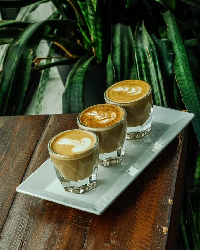 A look at what we&rsquo;re serving up for Aurora Restaurant Week.

The Cortado Flight
Three of our seasonal lattes, served miniature in cortado glasses. Thoughtfully balanced, deeply cozy, and made to be tasted side by side.
Roasted Hazelnut, Honey S
