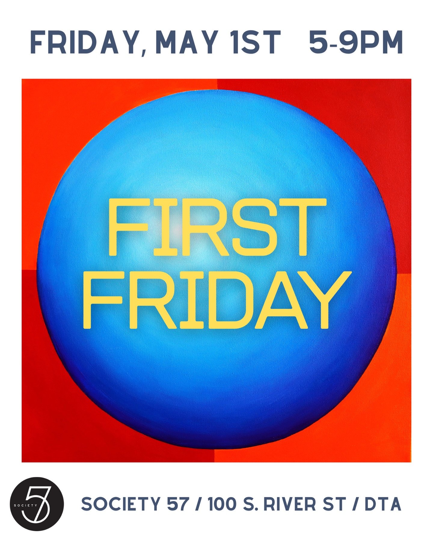 First Friday at Society 57
May 1st | 5&ndash;9pm

Art. Jazz. Drinks.

New work from Cindy Fonseca - &ldquo;Growing from Within&rdquo; - is up. Pieces that shift the longer you sit with them.

Live jazz all night featuring Colin Kampschroer 
A fresh s