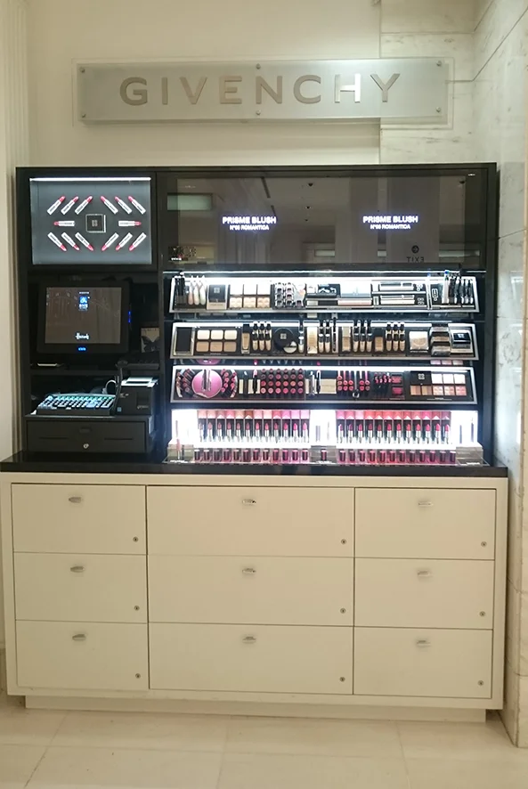 branded counter . Harrods . London