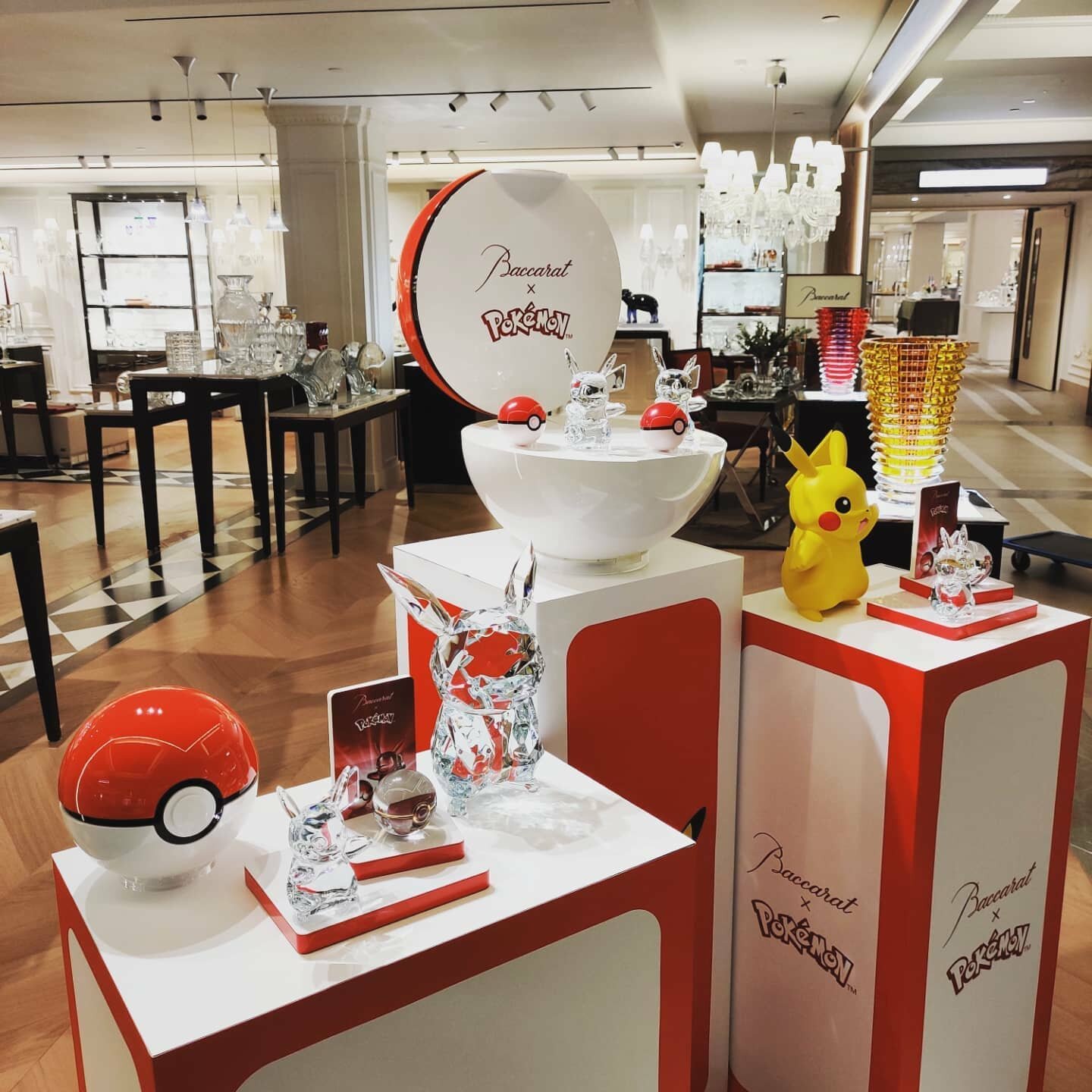 I have enjoyed very much to work on this playful display for the the exclusive launch of Baccarat X Pok&eacute;mon launched today!
This collaboration with Pok&eacute;mon features three multi-faceted creations that honour everyone&rsquo;s favourite el