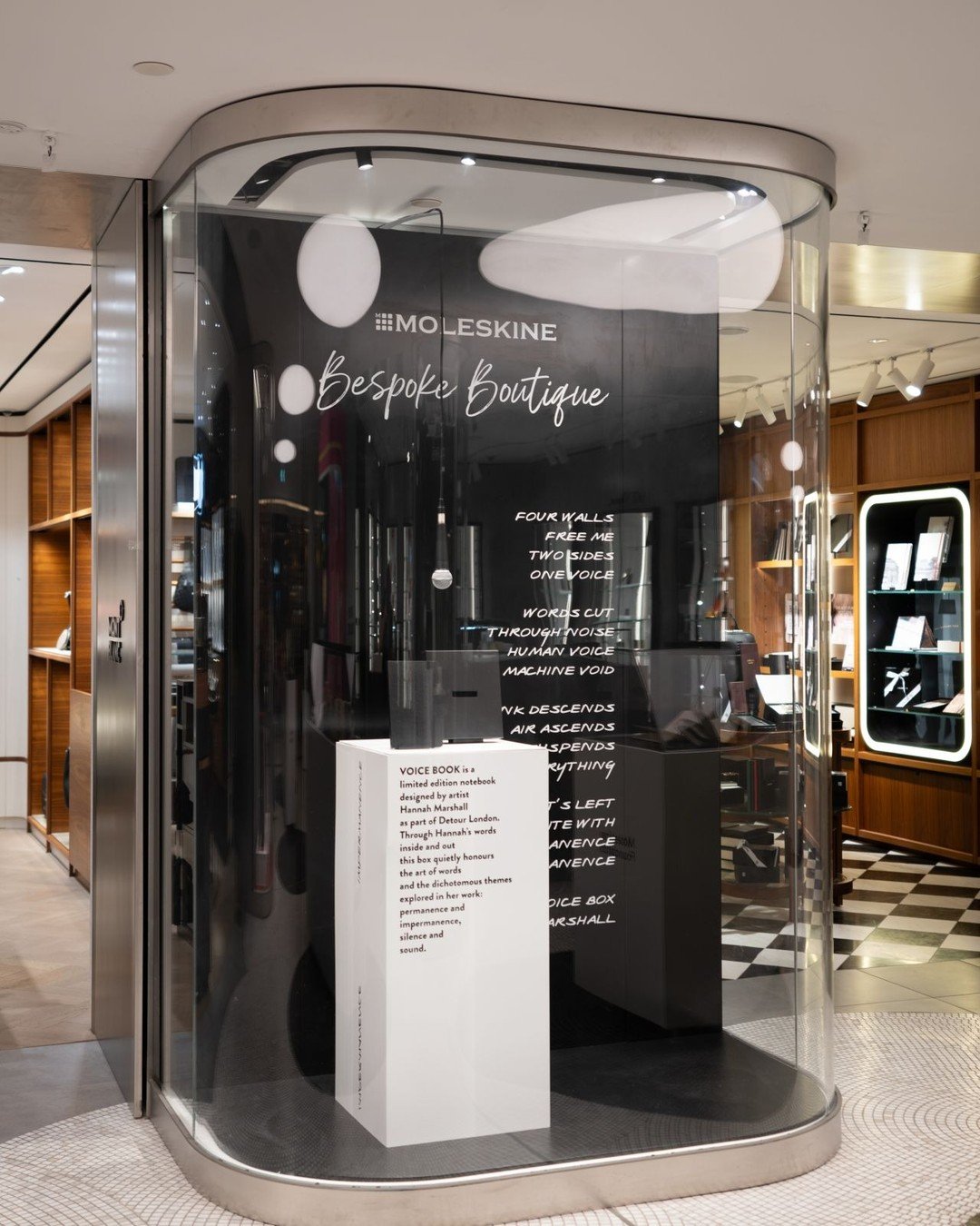 I am thrilled to unveil the latest window display designed and installed at the Moleskine Bespoke Boutique in Harrods, celebrating the stunning Limited Edition VOICE BOX.

VOICE BOX is the result of an incredible collaboration between Moleskine and t