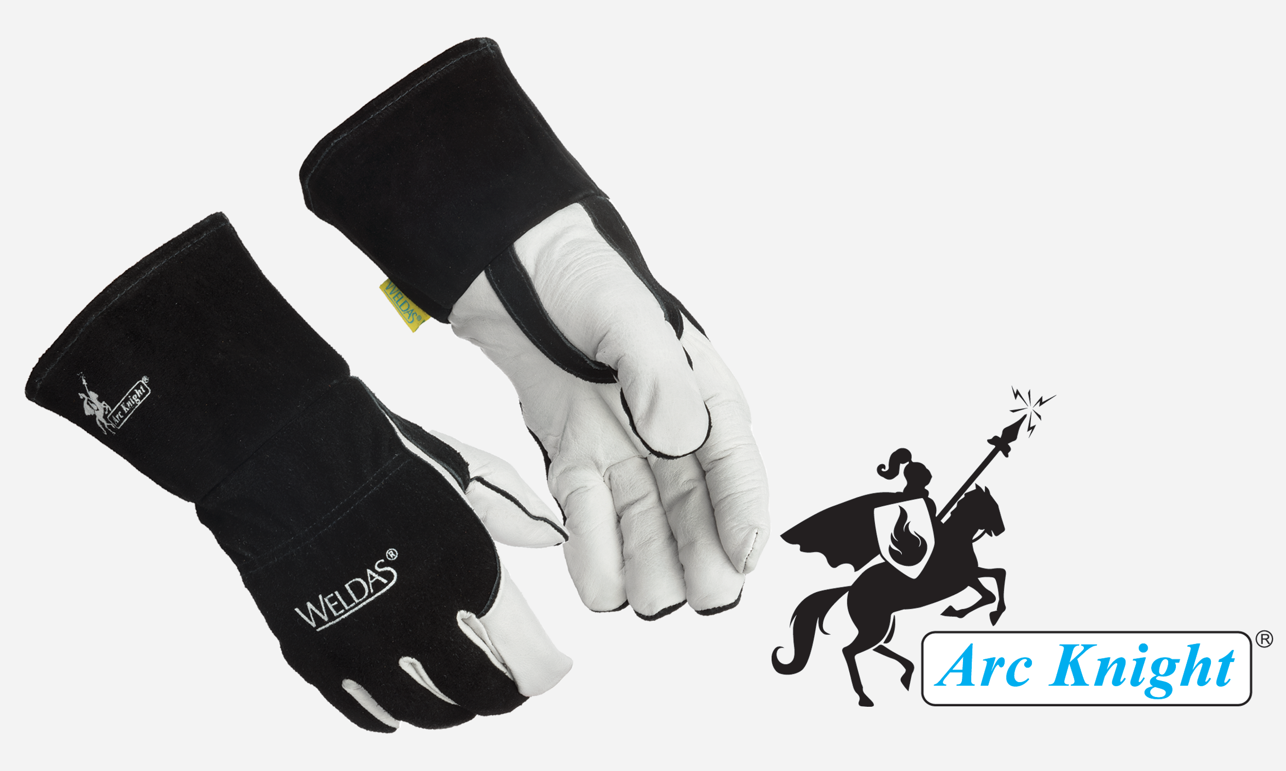 Size L Weldas Arc Knight MIG/Stick Welding Glove 100% Cotton Lining Kevlar Sewn 