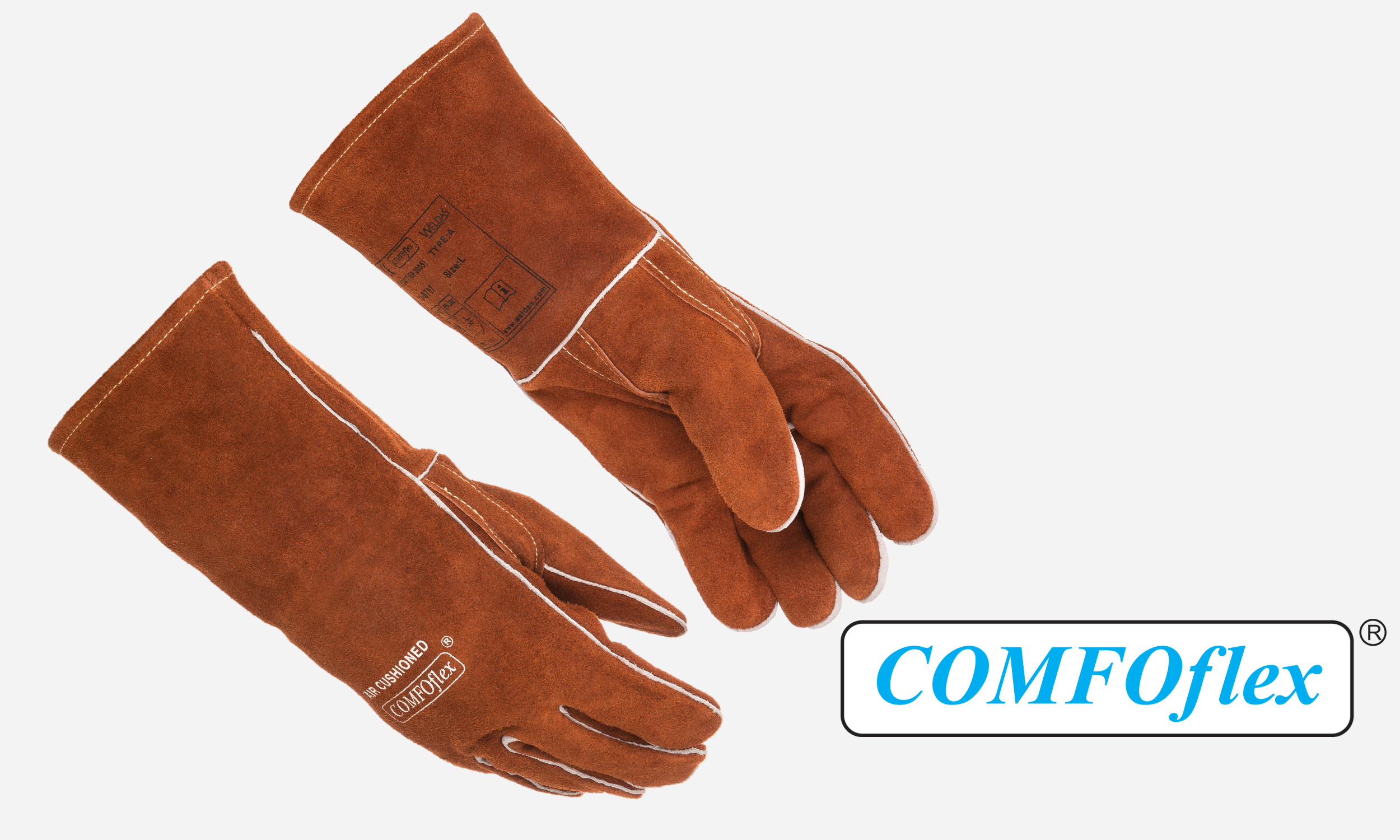 Weldas Comfoflex® 10 Guanti Da Saldatore – Pelle Bovina, MIG/MAG, Taglia L (9), 35cm