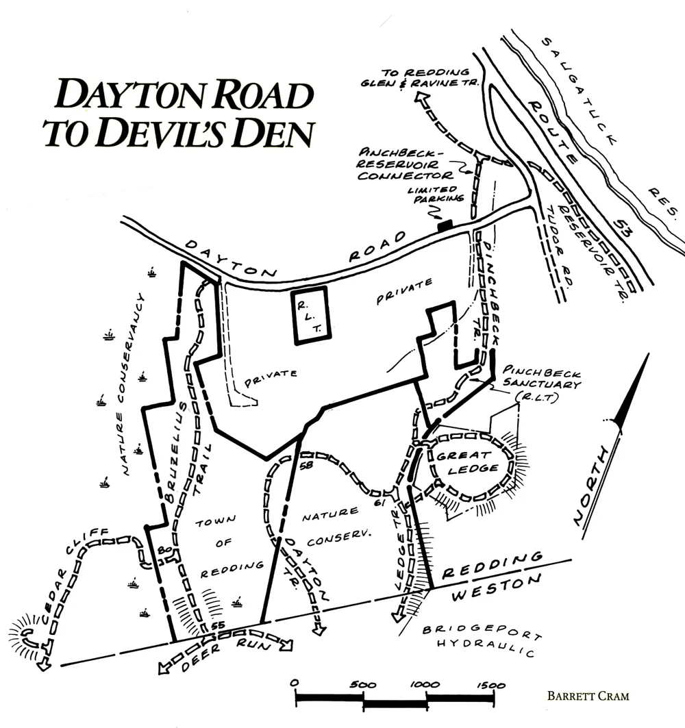Devil S Den State Park Map Dayton Road To Devil's Den - Redding Book Of Trails — Redding Land Trust