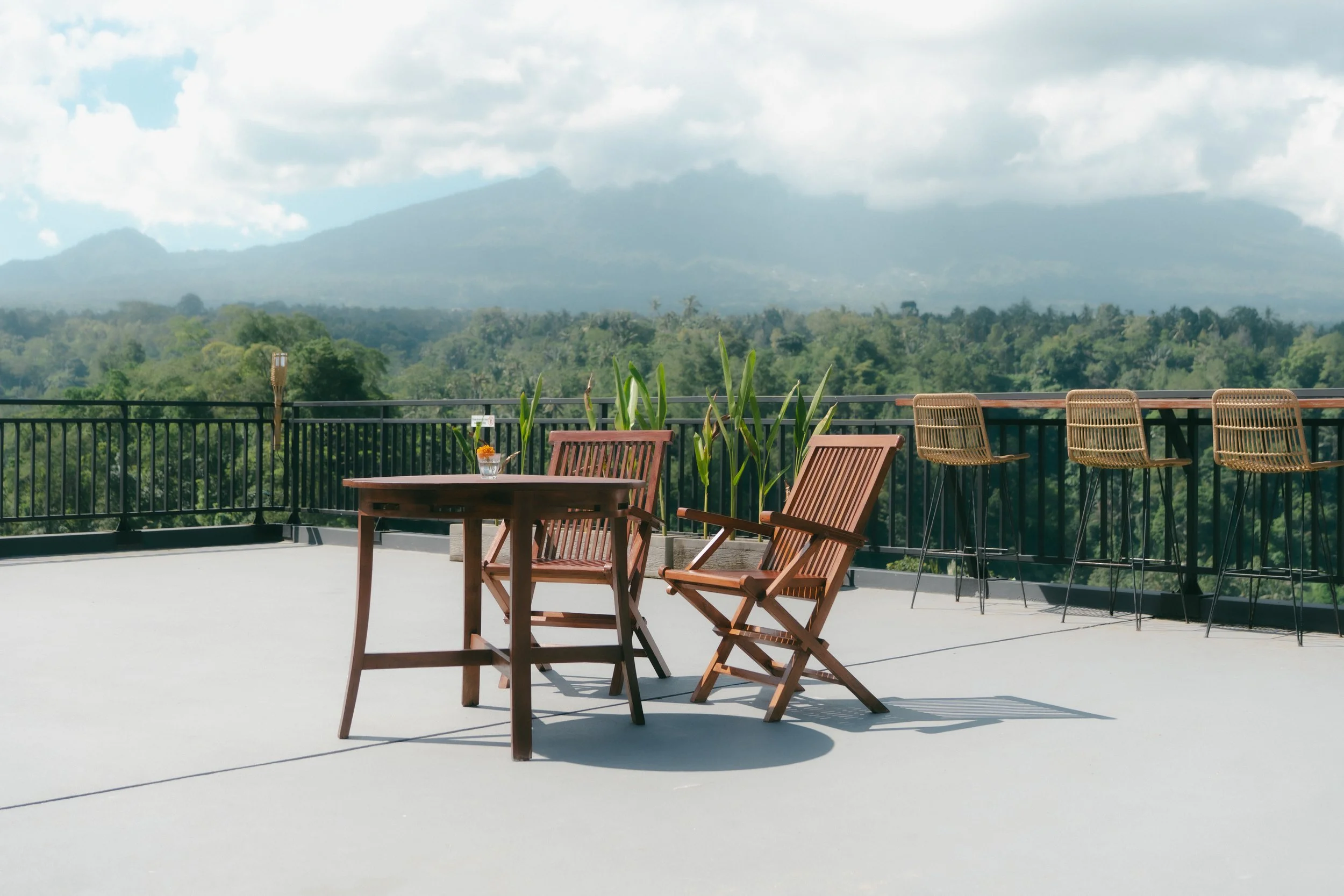  Terrace of a luxury hotel in Rendang. Elderly residents say the surrounding area was the site of particularly brutal killings during the 1965-66 anti-communist purges. 