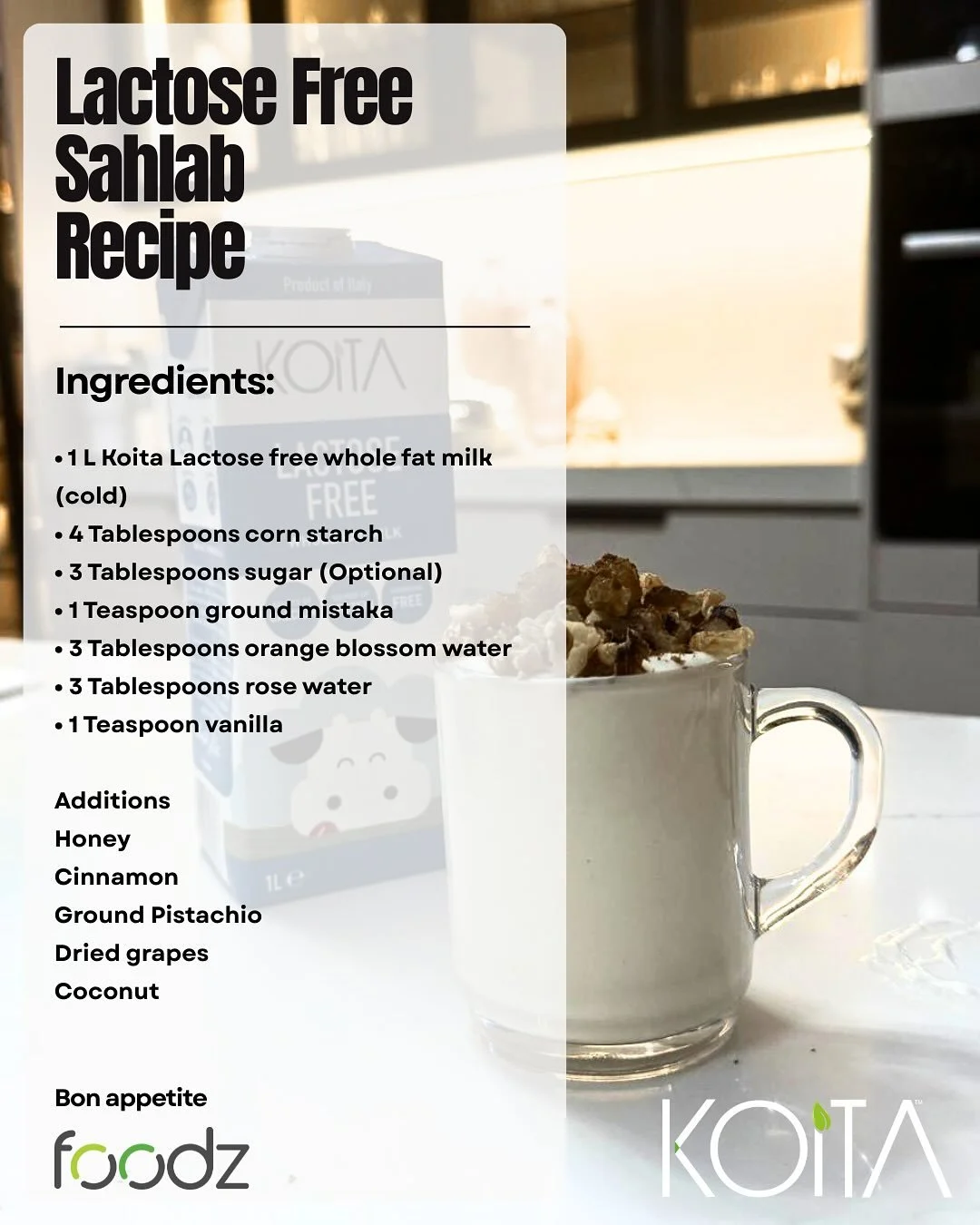 Come visit @cozmojordan 7th circle and taste our delicious Koita Lactose Free Sahlab 
This Thursday, Friday and Saturday! 
Waiting for you guys &hearts;️
زورونا في كوزمو فرع السابع الخميس و الجمعة و السبت القادم  لتذوق ازكي سحلب خالي من اللاكتوز 😋
م