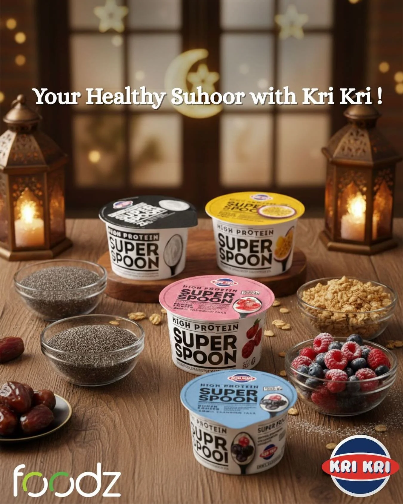 Protein-packed Suhoor with KriKri Greek Yogurt 💪
Supports muscle health, keeps cravings away, and helps you stay active during Ramadan 🌙✨

سحور غني بالبروتين مع لبن كري كري اليوناني 💪
يدعم صحة العضلات، يقلل الشعور بالجوع، ويساعدك تحافظ على نشاطك ف