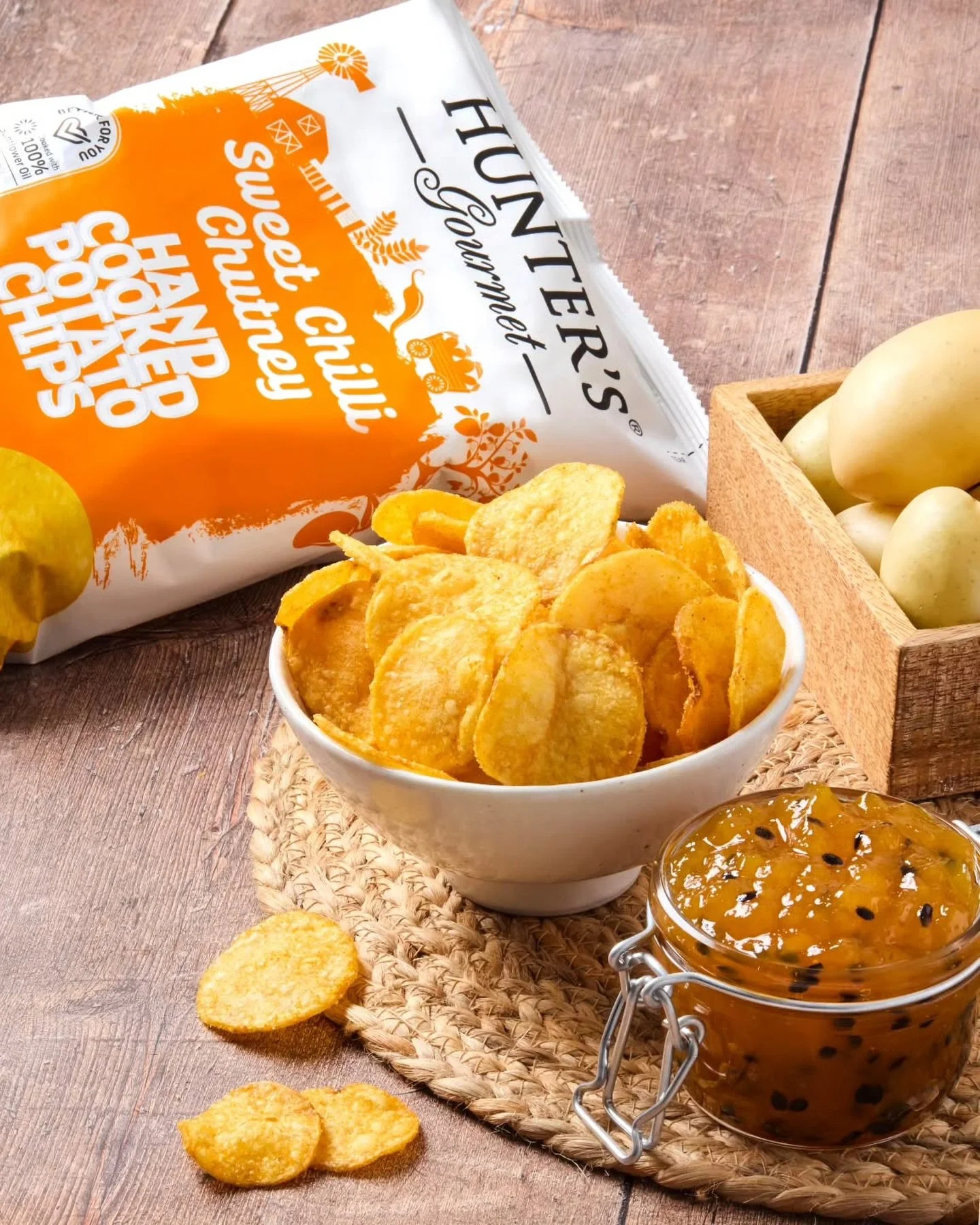 Our Sweet Chilli Chutney Hand Cooked Potato Chips offer a sophisticated harmony of rich, tangy sweetness and a delicate hint of warmth.🧡
Elevating your snacking game, one golden crunch at a time!!