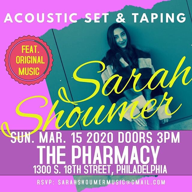 So excited to be performing at @thepharmacycoffee in Philadelphia this Sunday at 3:30 pm! The performance is free so bring your friends and family. I love sharing my music and performing so much and I can&rsquo;t wait to continue to share my music 🎶