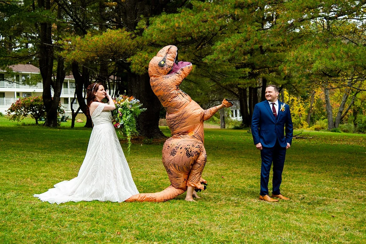 Robert, Leslie, and a T-Rex